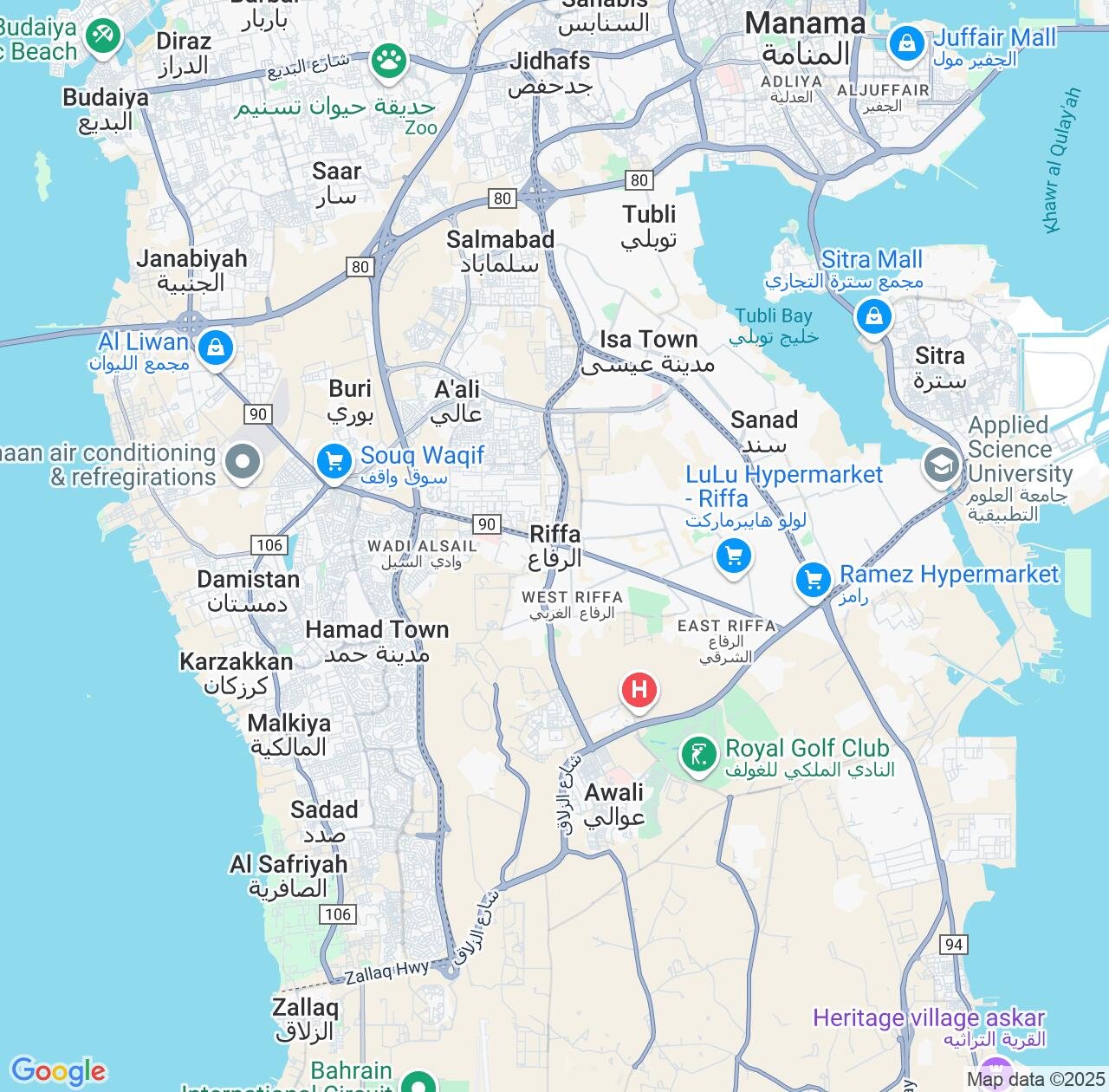 Map image for Intellectual Property Lawyers in Ar Rifa' and Southern Governorate IP firms at coordinates  ; .