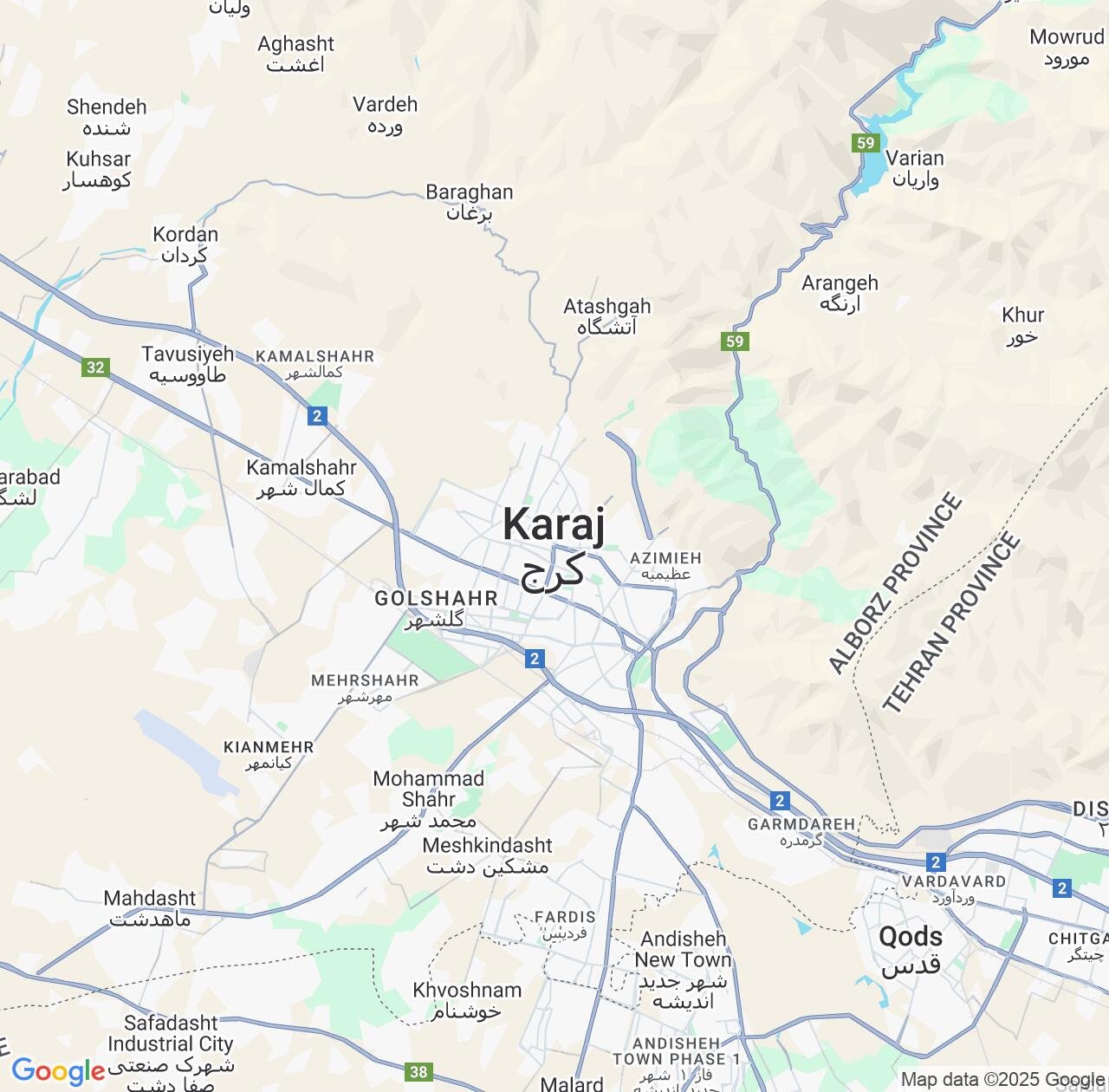 Map image for Intellectual Property Lawyers in Karaj and Alborz Province IP firms at coordinates  ; .