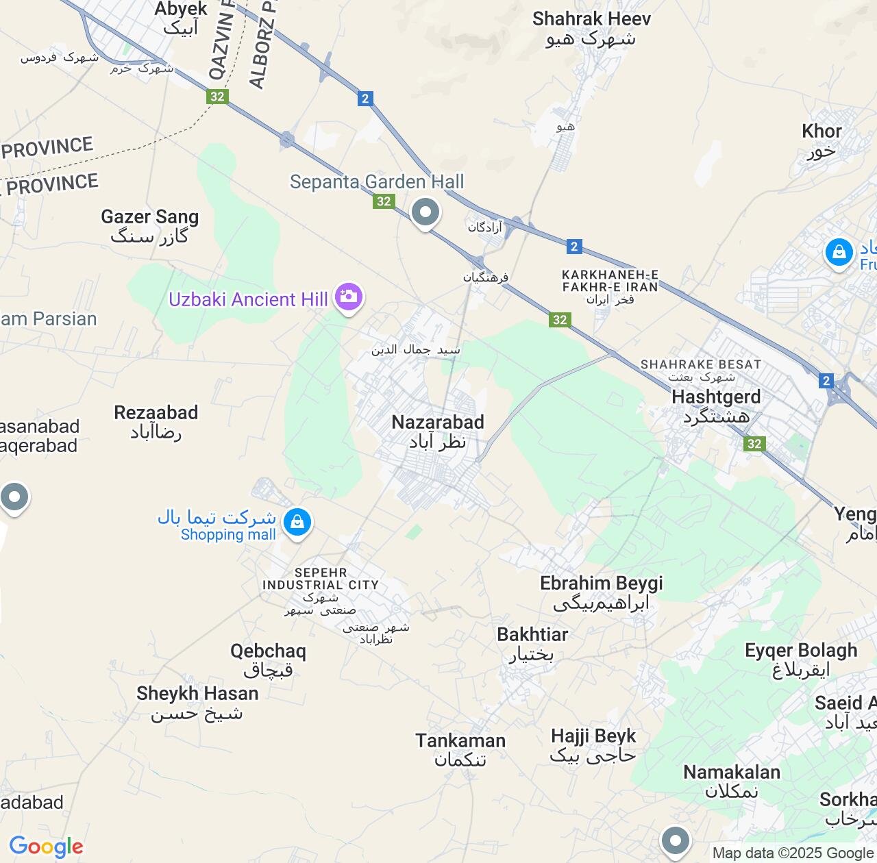 Map image for Intellectual Property Lawyers in Nazarabad and Alborz Province IP firms at coordinates  ; .