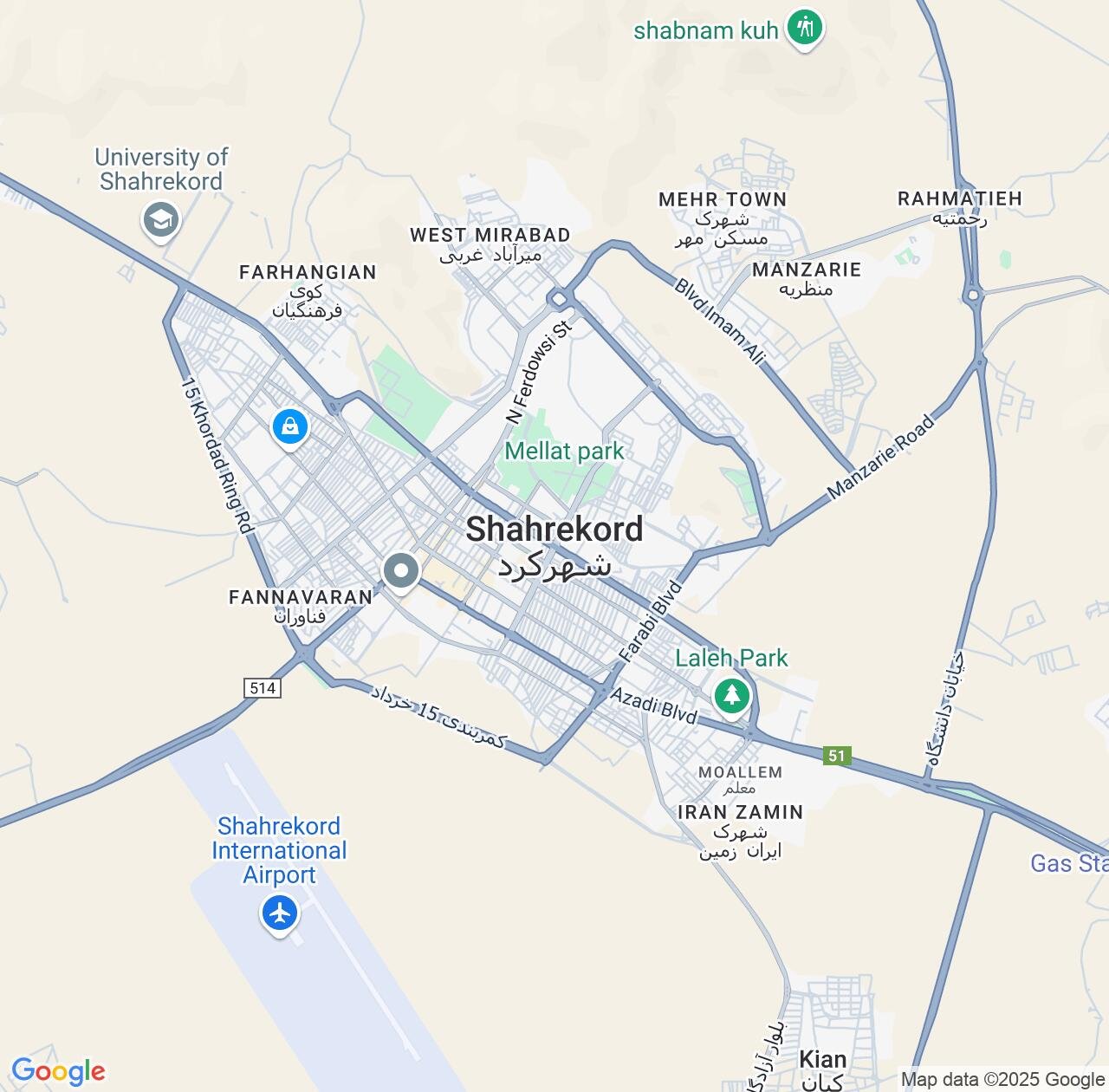 Map image for Intellectual Property Lawyers in Shahr-e Kord and Chaharmahal and Bakhtiari IP firms at coordinates  ; .