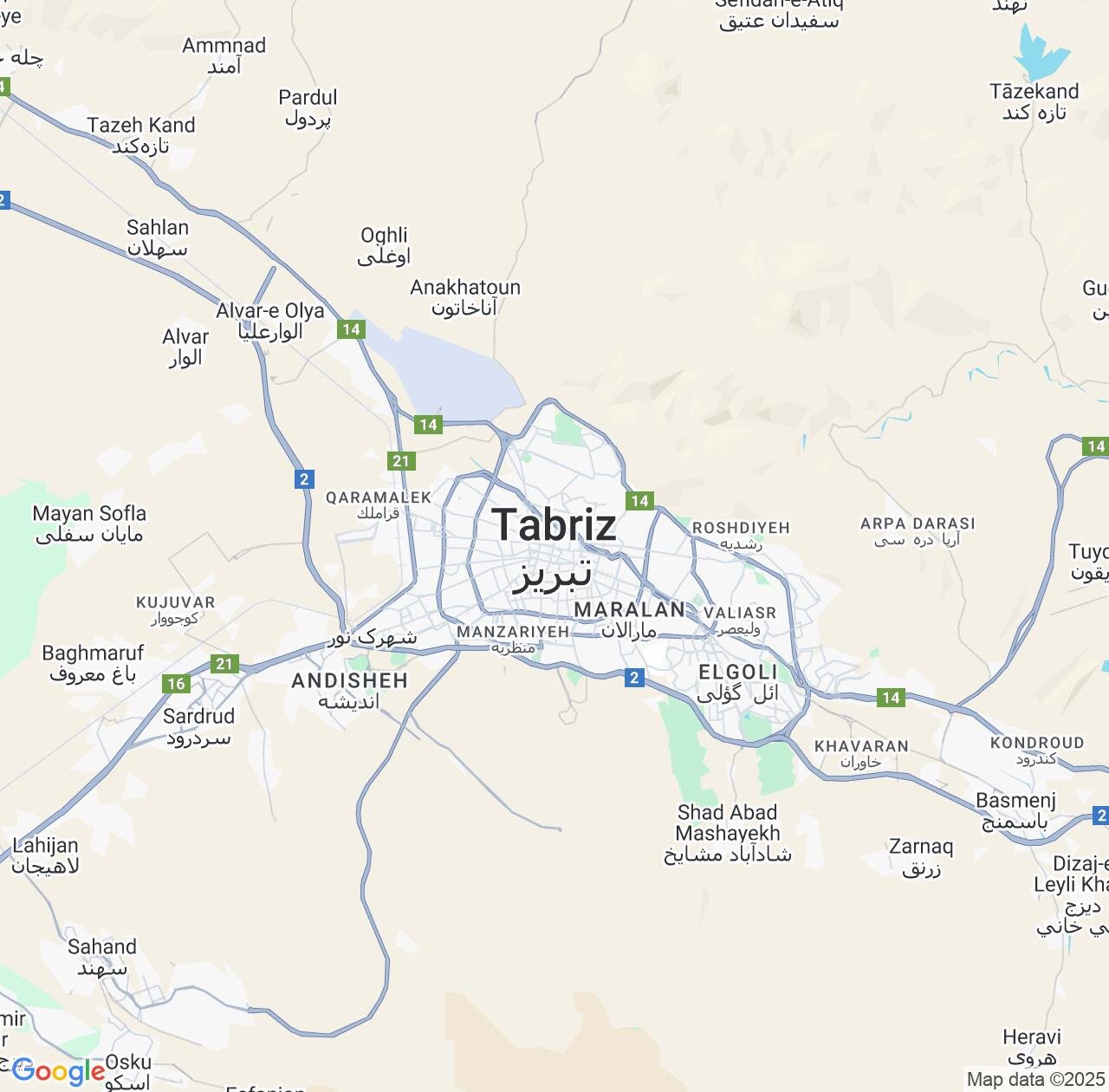 Map image for Intellectual Property Lawyers in Tabriz and East Azerbaijan IP firms at coordinates  ; .