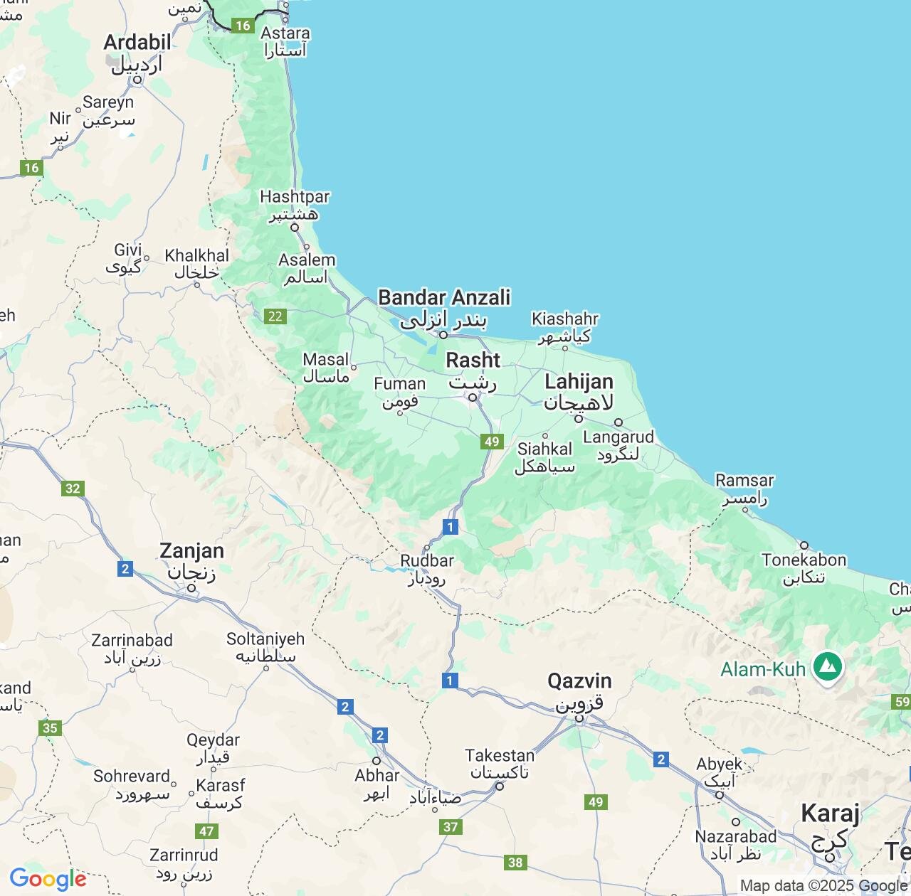 Map image for Intellectual Property Lawyers in Gilan Province and Iran IP firms at coordinates  ; .