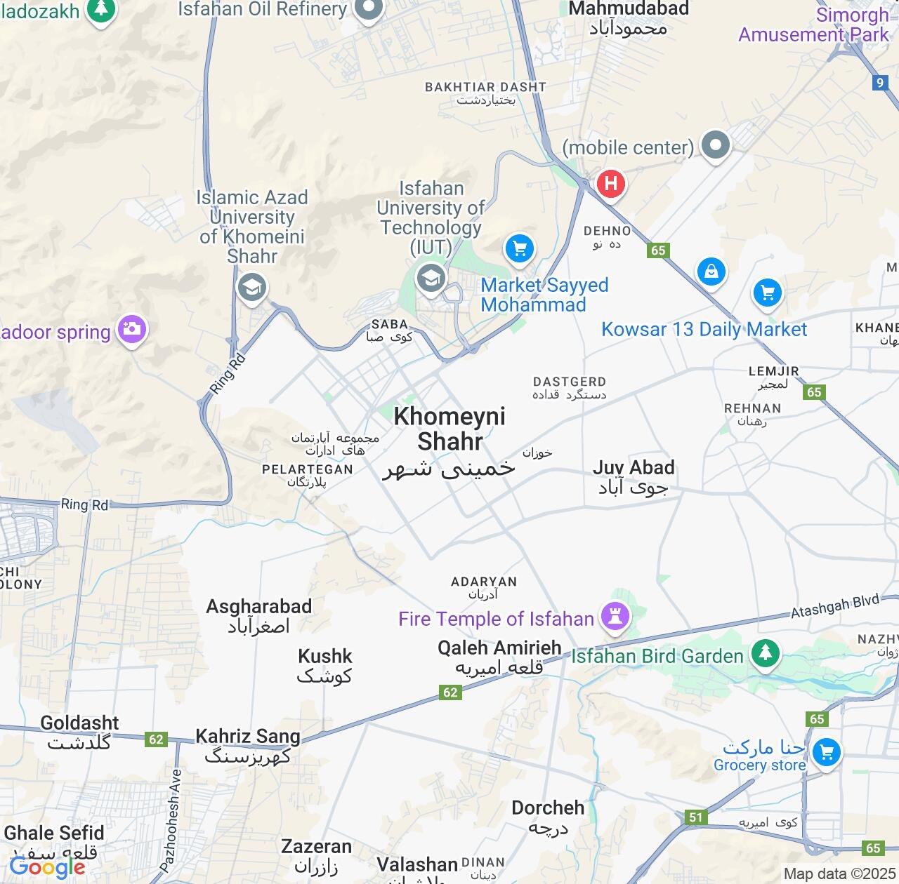 Map image for Intellectual Property Lawyers in Khomeyni Shahr and Isfahan IP firms at coordinates  ; .