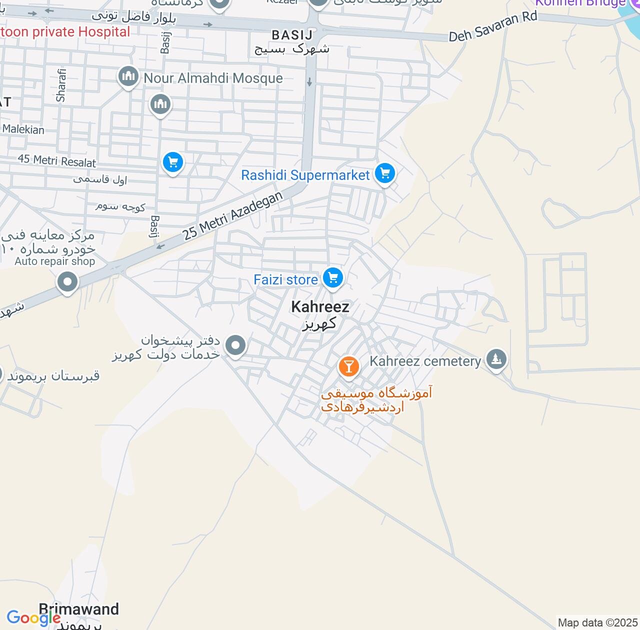 Map image for Intellectual Property Lawyers in Kahriz and Kermanshah Province IP firms at coordinates  ; .
