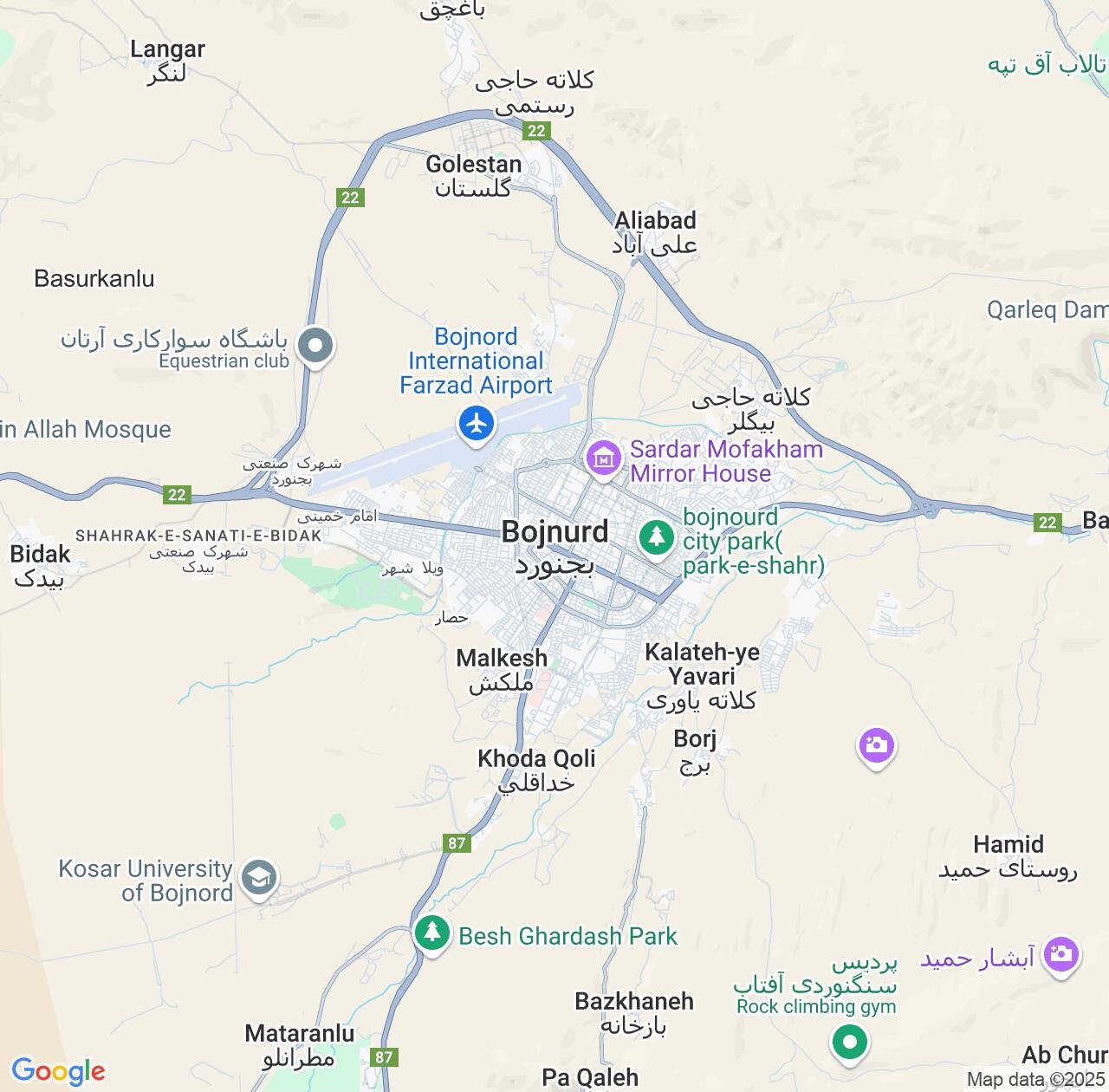 Map image for Intellectual Property Lawyers in Bojnurd and North Khorasan IP firms at coordinates  ; .