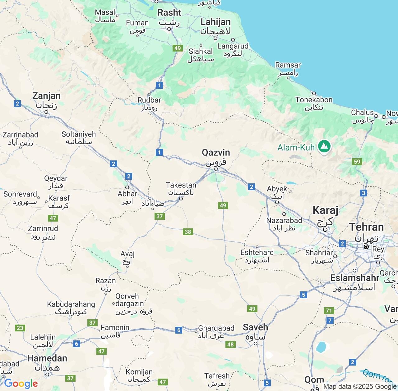 Map image for Intellectual Property Lawyers in Qazvin Province and Iran IP firms at coordinates  ; .