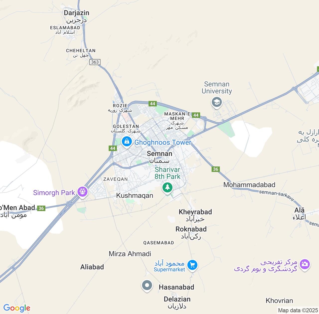 Map image for Intellectual Property Lawyers in Semnan and Iran IP firms at coordinates  ; .