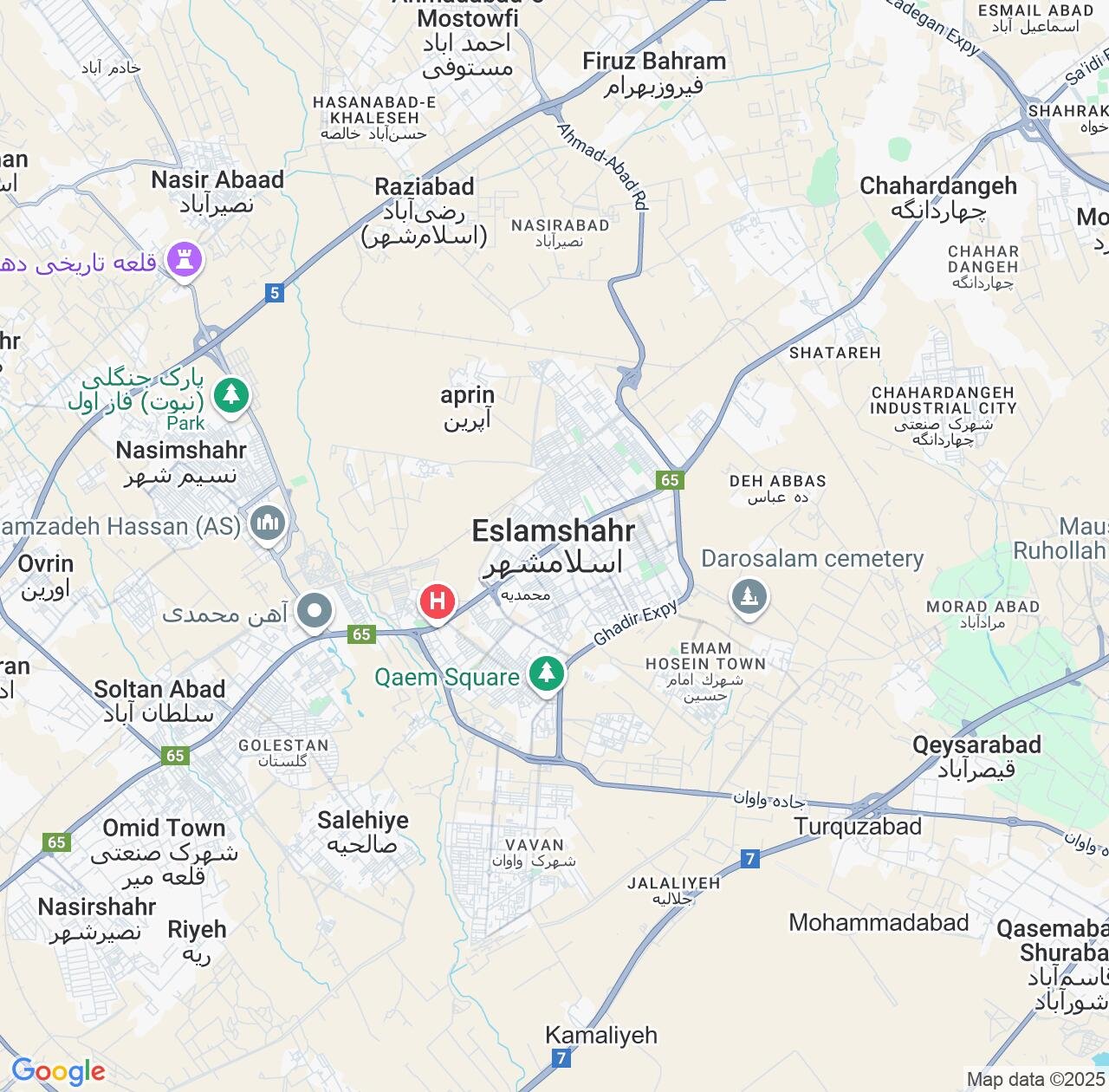 Map image for Intellectual Property Lawyers in Eslamshahr and Tehran IP firms at coordinates  ; .