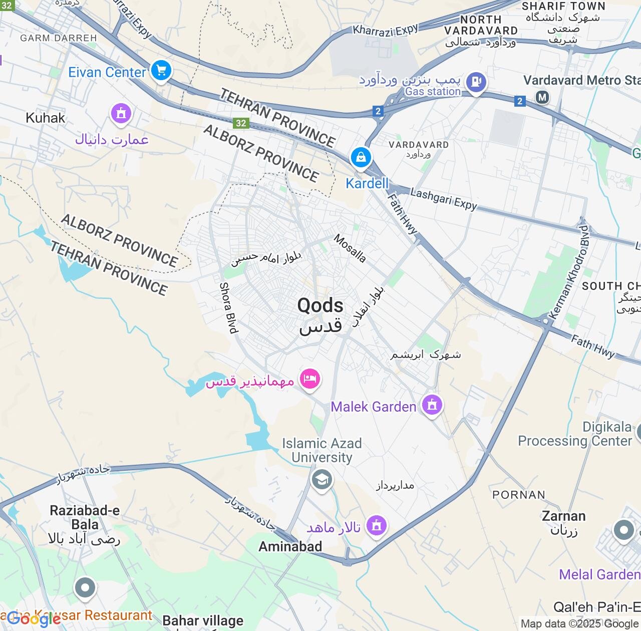 Map image for Intellectual Property Lawyers in Shahr-e Qods and Tehran IP firms at coordinates  ; .