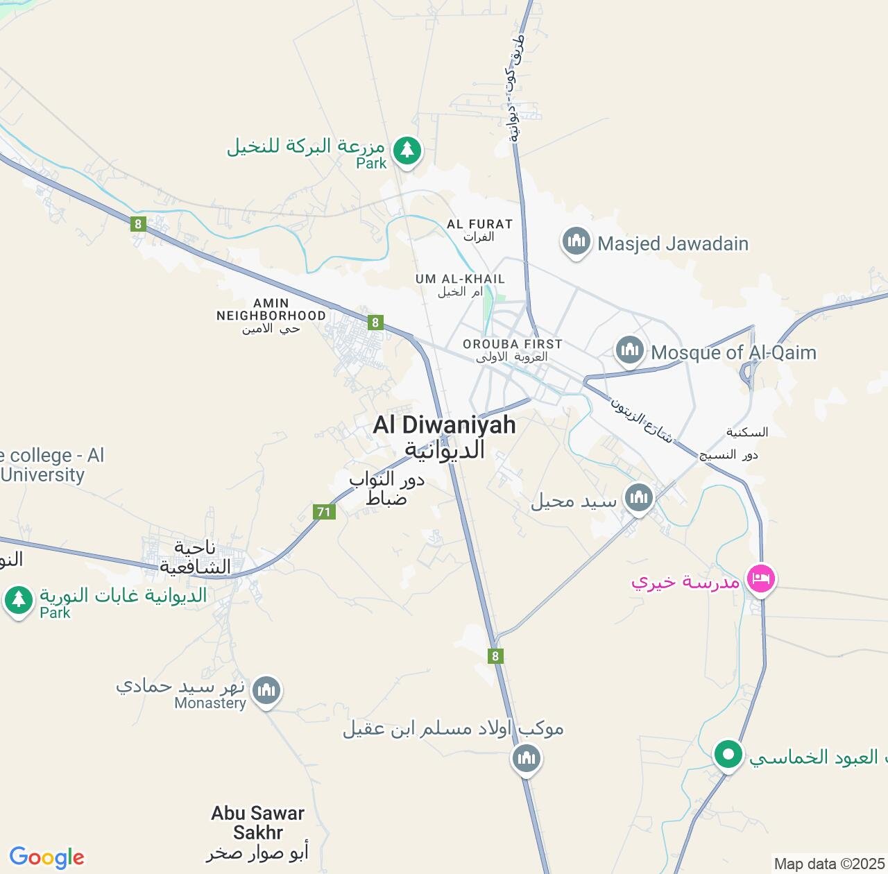 Map image for Intellectual Property Lawyers in Ad Diwaniyah and Al Qādisīyah IP firms at coordinates  ; .