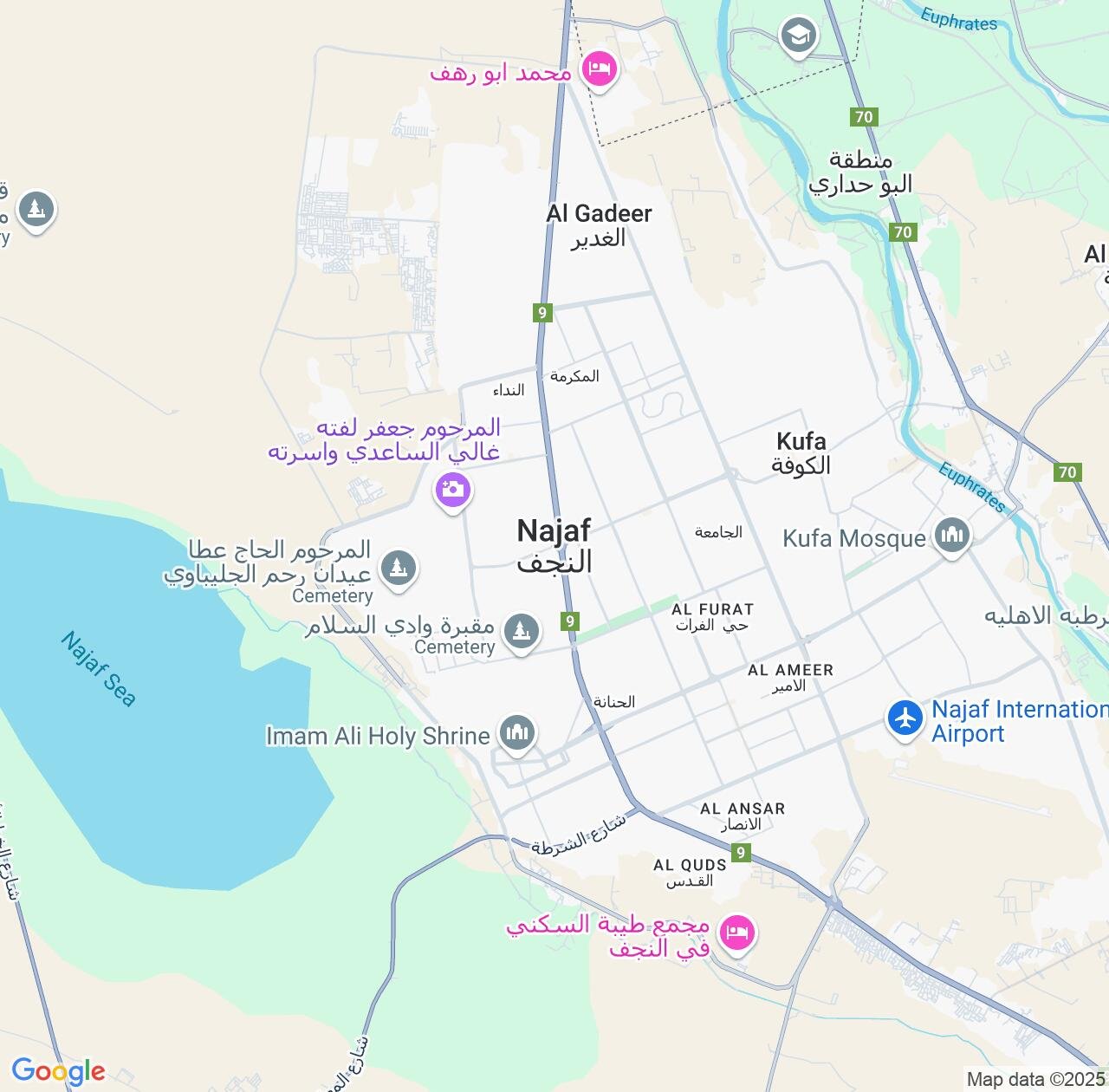 Map image for Intellectual Property Lawyers in An Najaf and Iraq IP firms at coordinates  ; .