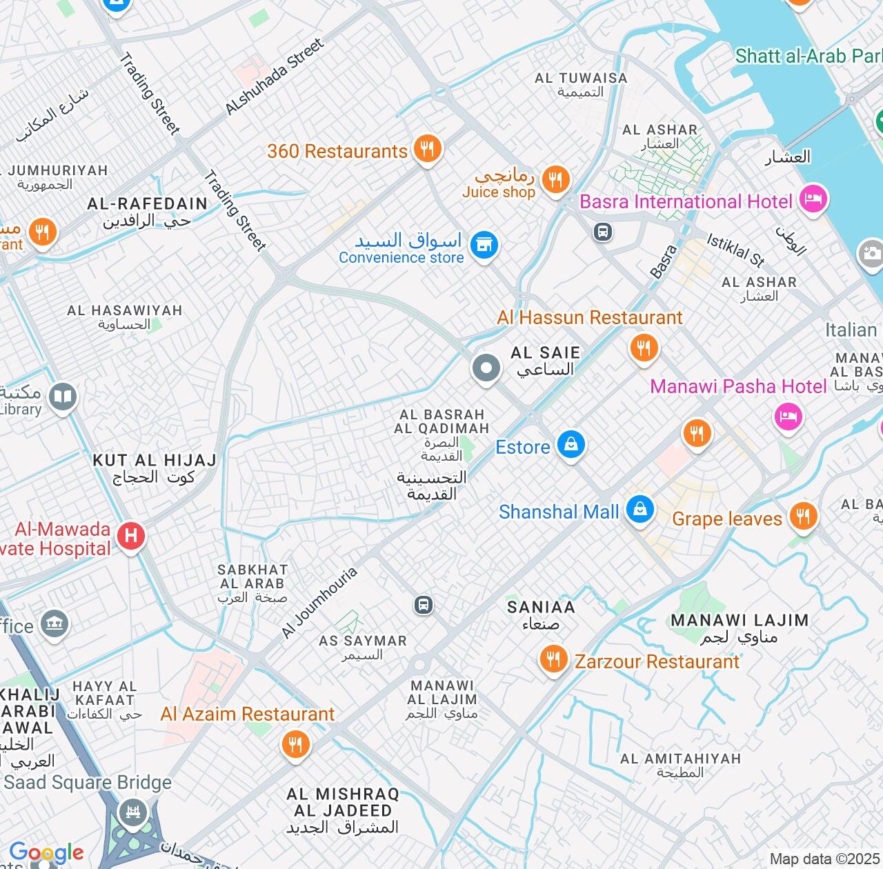 Map image for Intellectual Property Lawyers in Al Basrah al Qadimah and Basra IP firms at coordinates  ; .