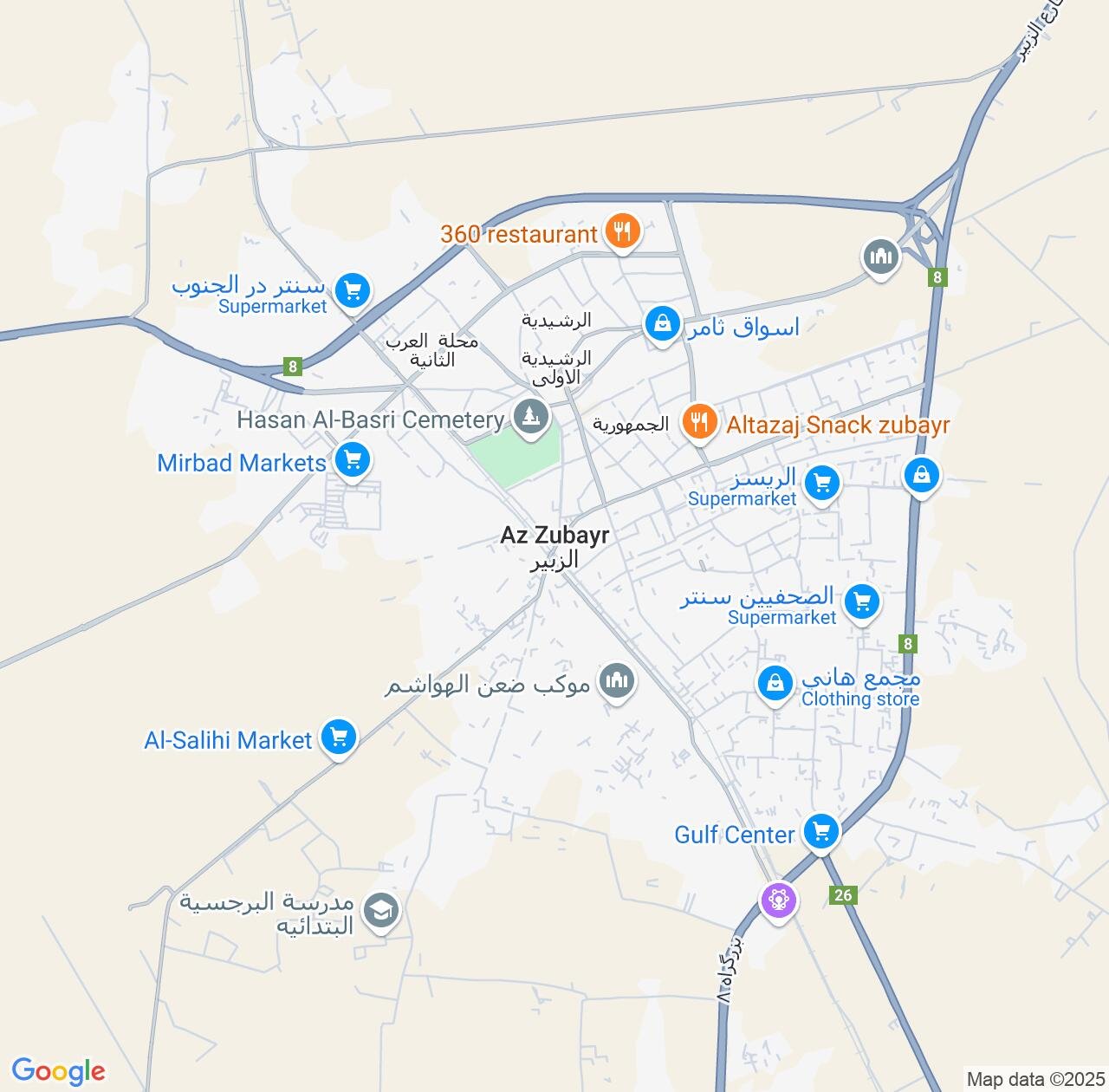 Map image for Intellectual Property Lawyers in Az Zubayr and Basra IP firms at coordinates  ; .