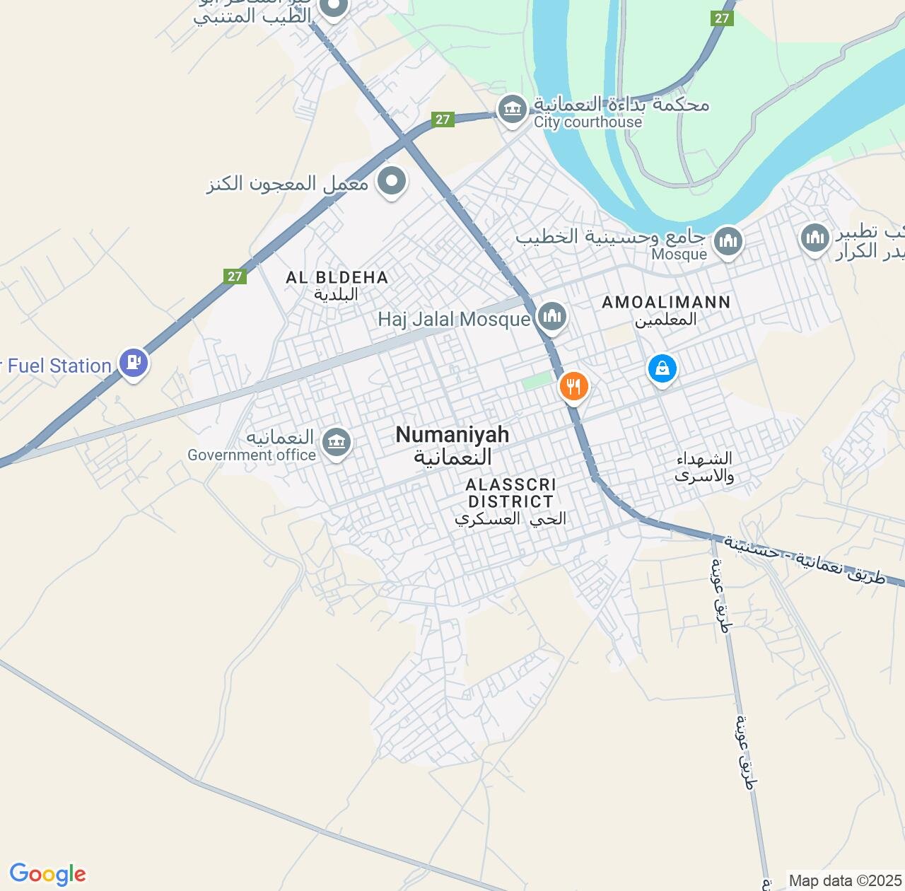 Map image for Intellectual Property Lawyers in An Nu'maniyah and Wāsiţ IP firms at coordinates  ; .