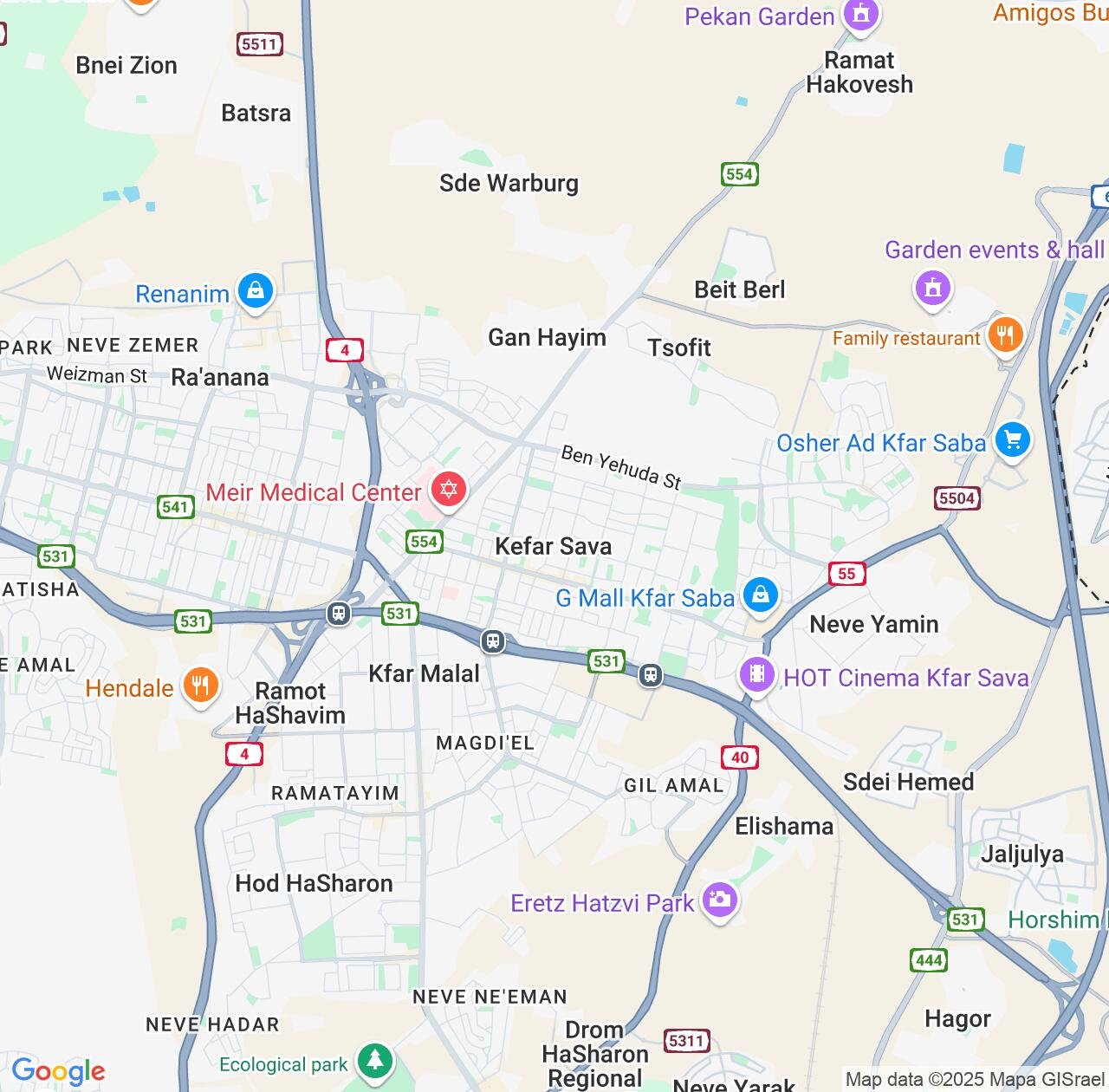 Map image for Intellectual Property Lawyers in Kfar Saba and Central District IP firms at coordinates  ; .