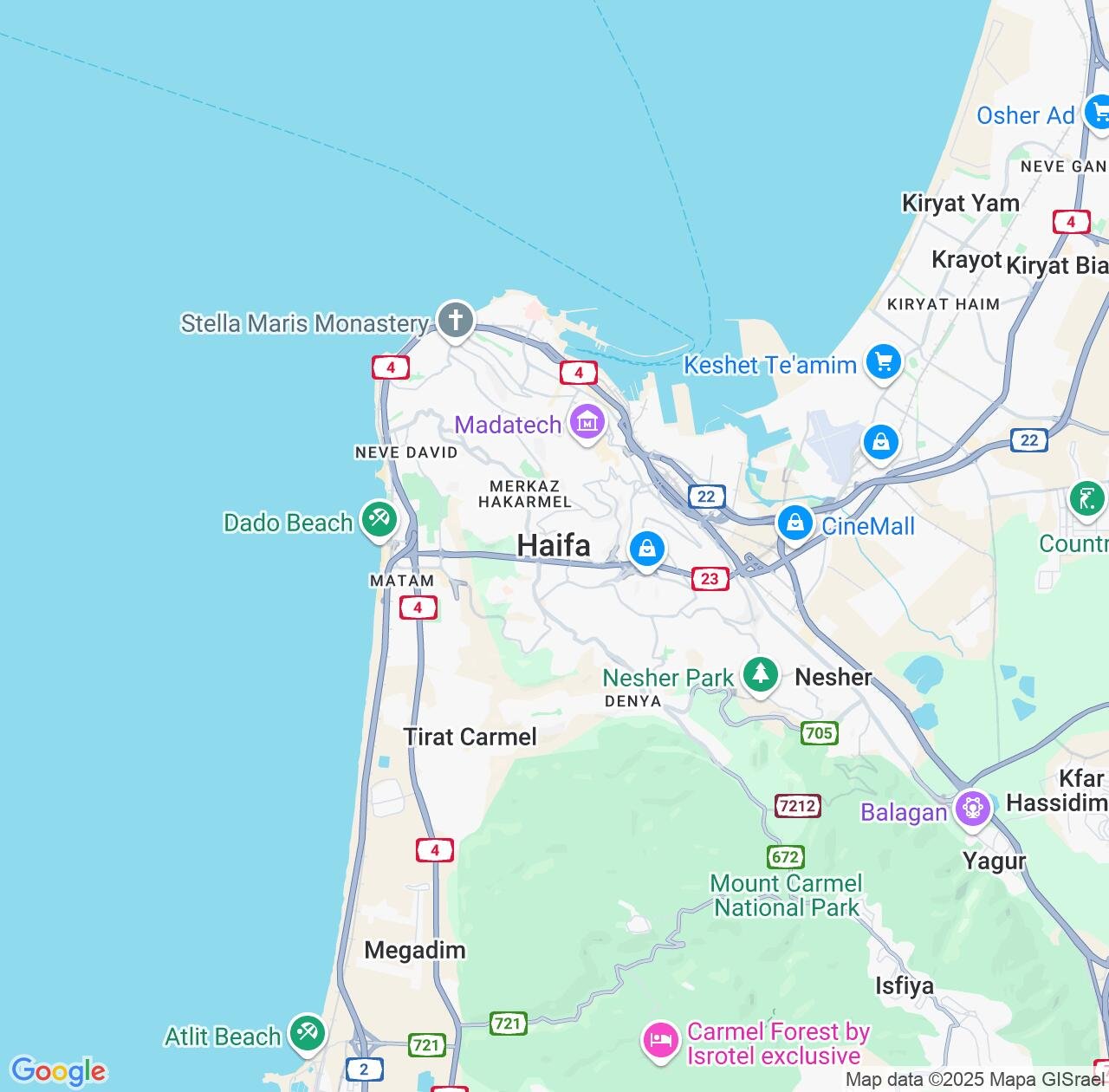 Map image for Intellectual Property Lawyers in Haifa and Israel IP firms at coordinates  ; .