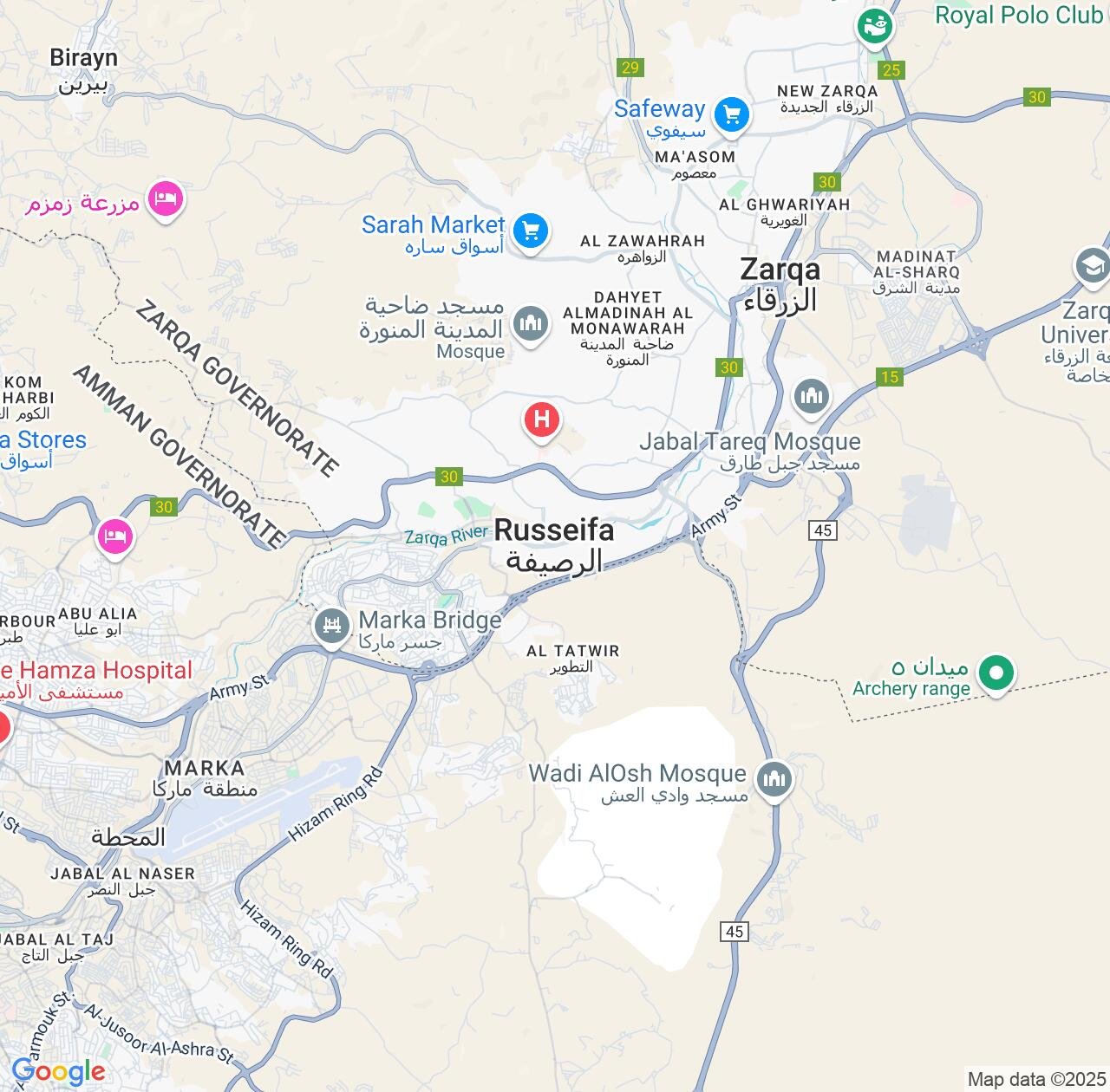 Map image for Intellectual Property Lawyers in Russeifa and Zarqa IP firms at coordinates  ; .