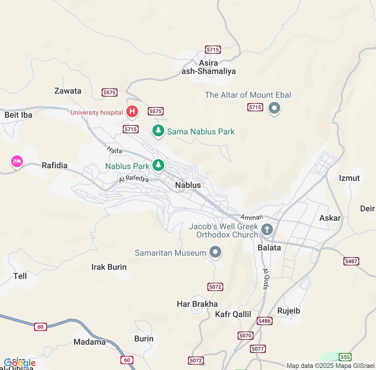 Map image for Intellectual Property Lawyers in Nablus and West Bank IP firms at coordinates  ; .