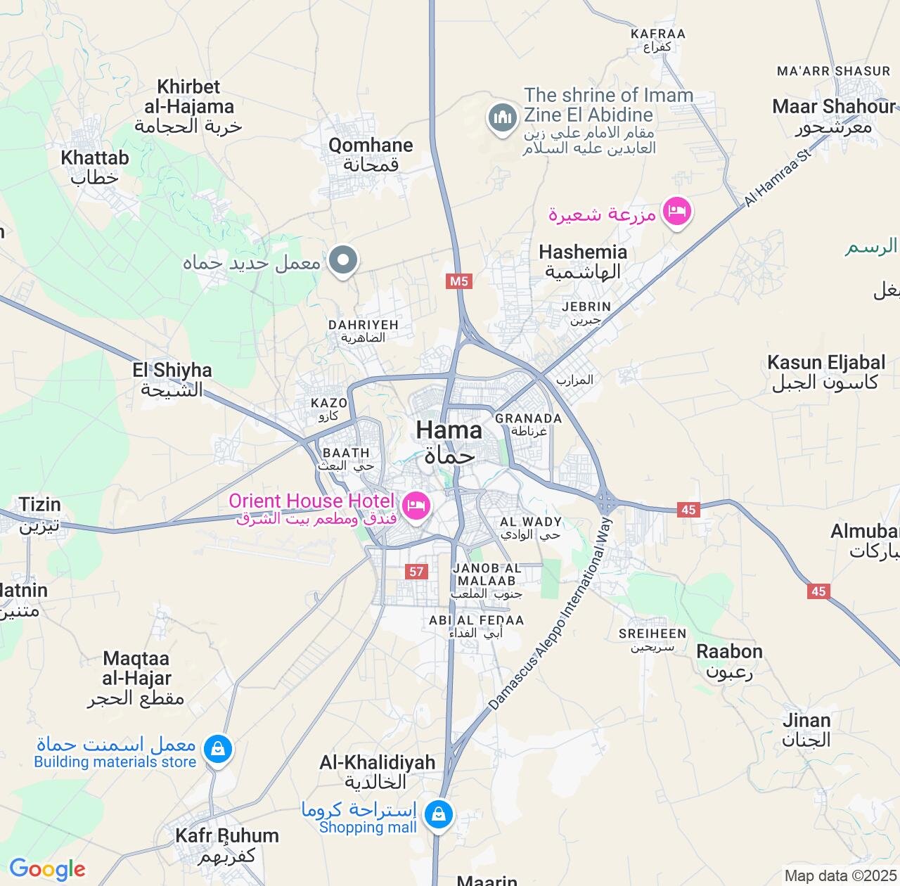 Map image for Intellectual Property Lawyers in Hama and Syria IP firms at coordinates  ; .