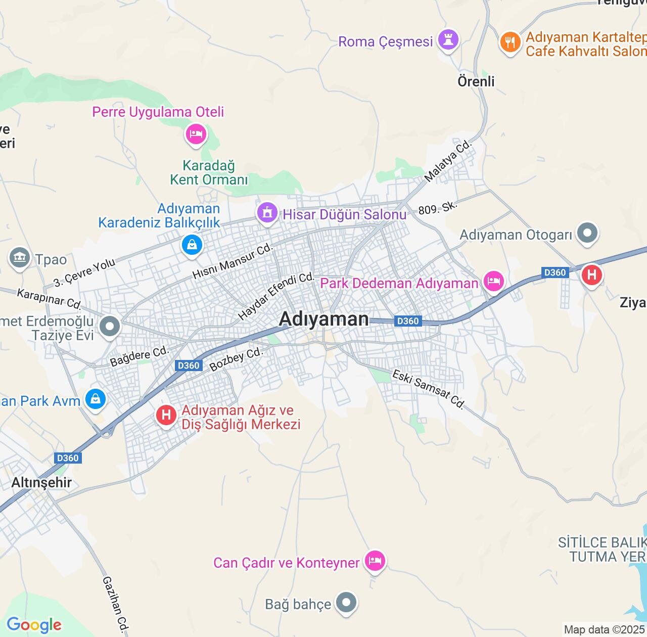 Map image for Intellectual Property Lawyers in Adiyaman and Adıyaman Province IP firms at coordinates  ; .