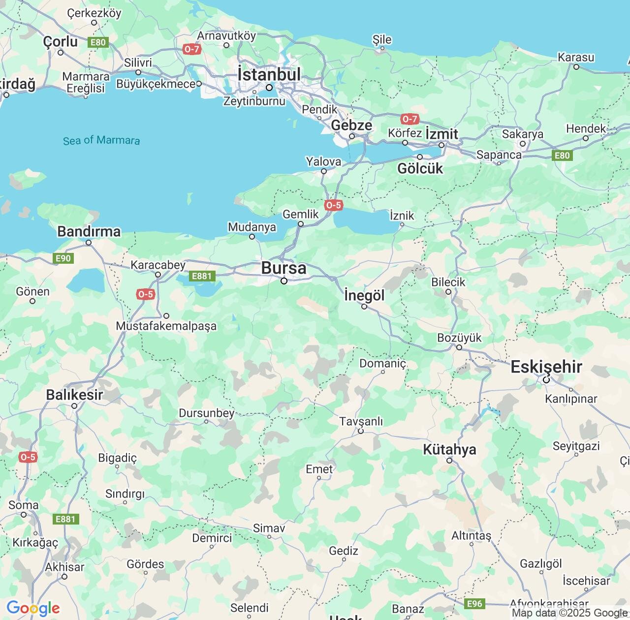 Map image for Intellectual Property Lawyers in Bursa Province and Turkey IP firms at coordinates  ; .