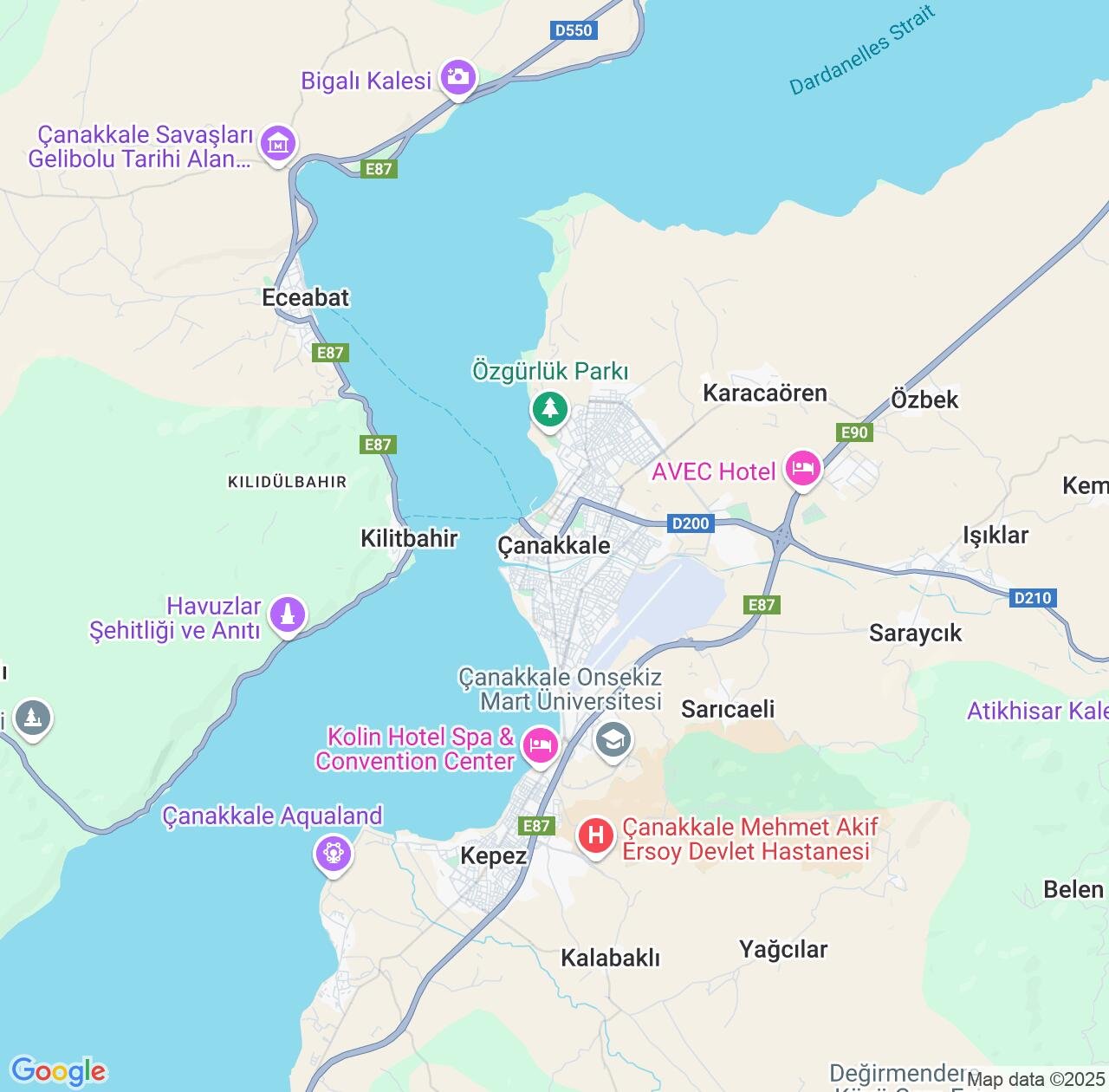 Map image for Intellectual Property Lawyers in Canakkale and Turkey IP firms at coordinates  ; .