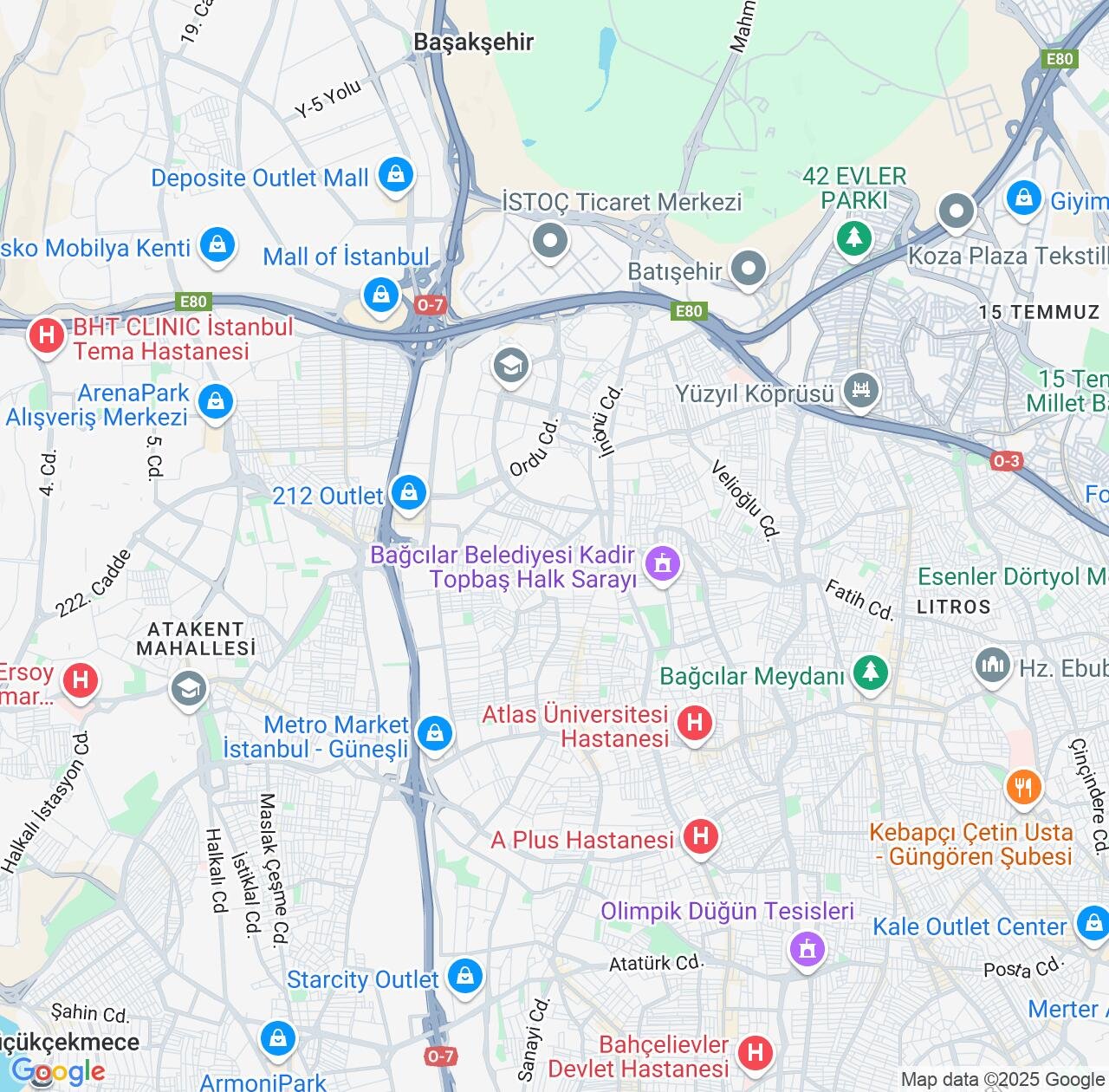 Map image for Intellectual Property Lawyers in Bagcilar and Istanbul IP firms at coordinates  ; .
