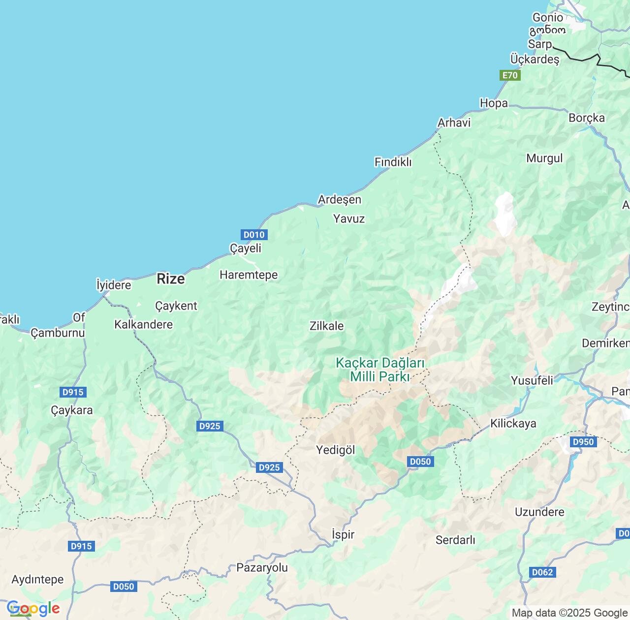 Map image for Intellectual Property Lawyers in Rize Province and Turkey IP firms at coordinates  ; .