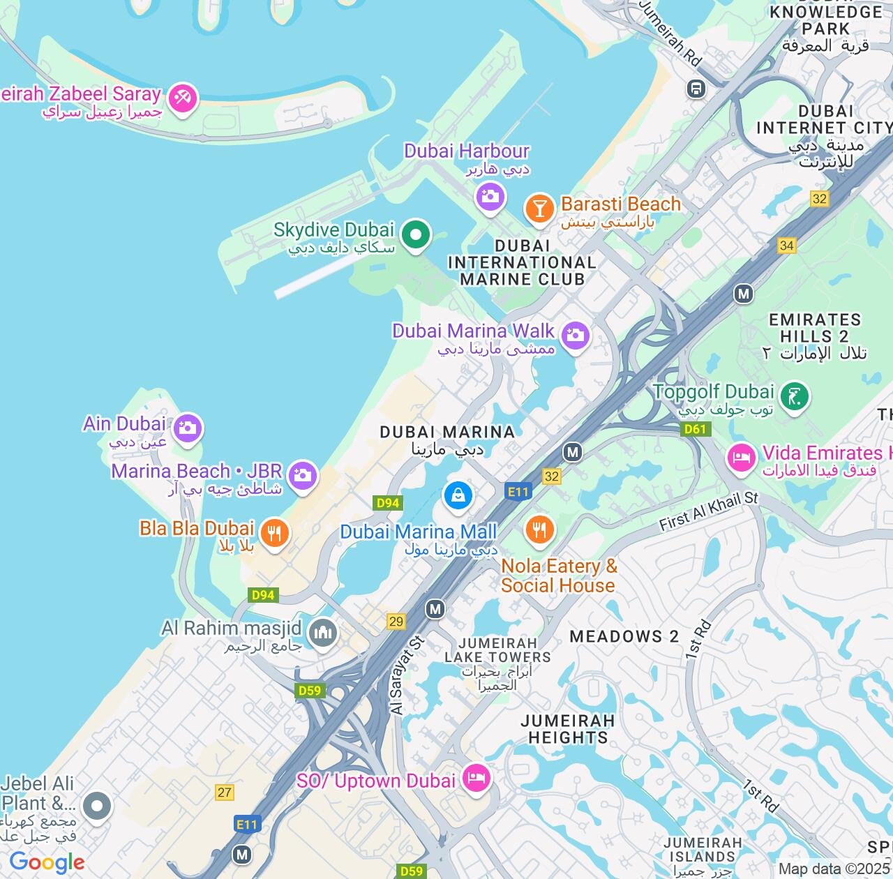 Map image for Intellectual Property Lawyers in Dubai Marina and Dubai IP firms at coordinates  ; .