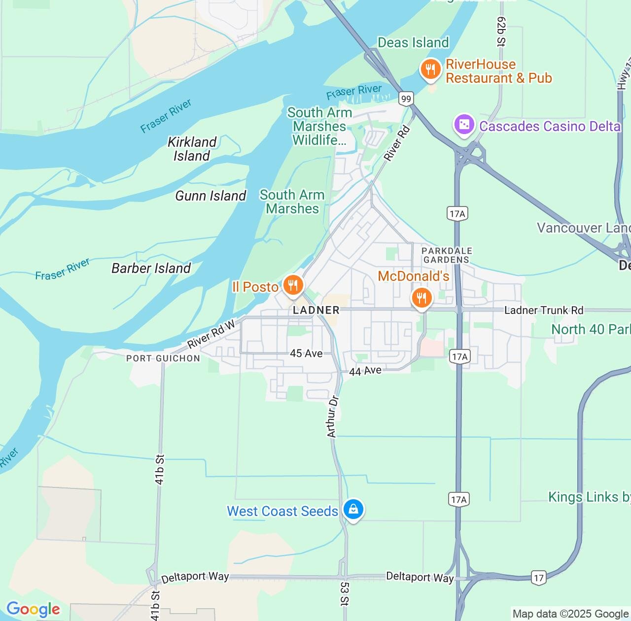 Map image for Intellectual Property Lawyers in Ladner and British Columbia IP firms at coordinates  ; .