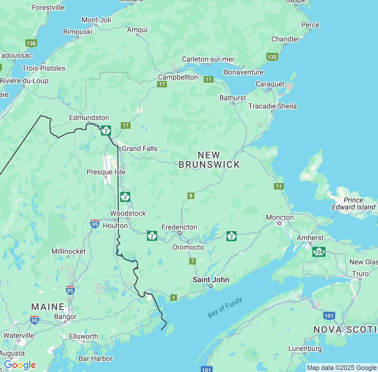 Map image for Intellectual Property Lawyers in New Brunswick and Canada IP firms at coordinates  ; .
