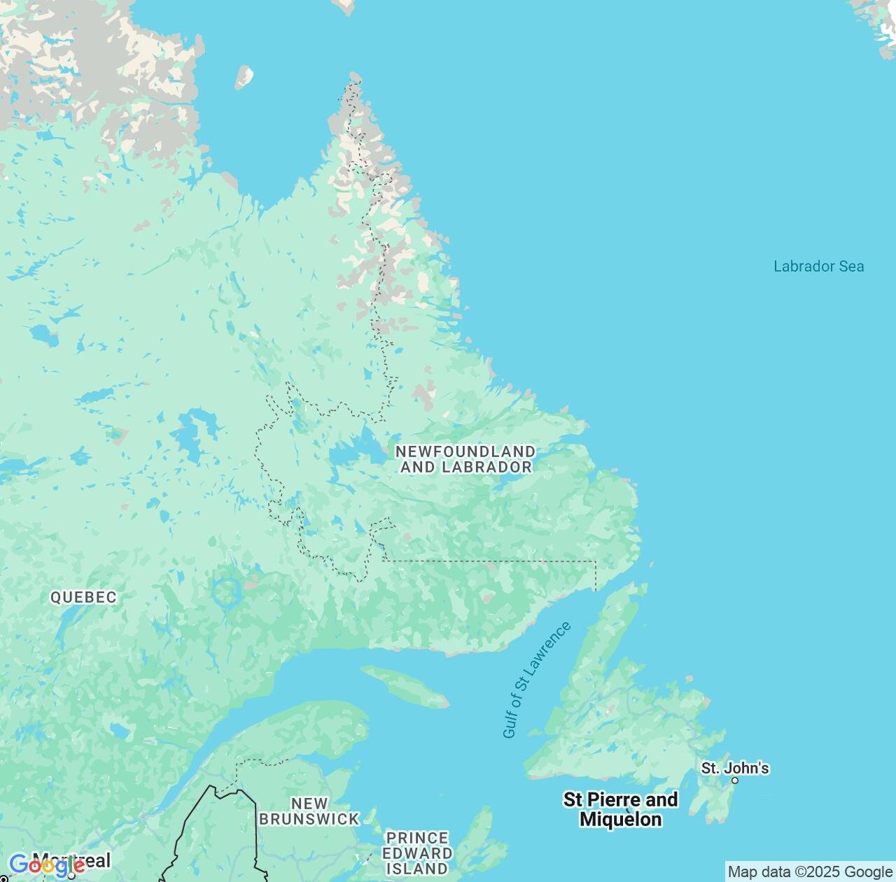 Map image for Intellectual Property Lawyers in Newfoundland and Labrador and Canada IP firms at coordinates  ; .
