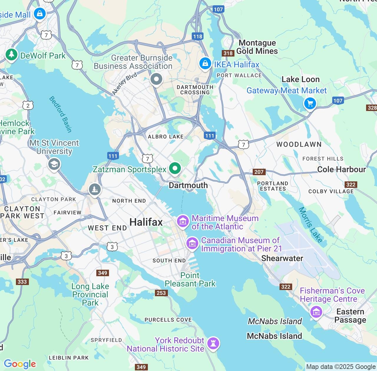Map image for Intellectual Property Lawyers in Dartmouth and Nova Scotia IP firms at coordinates  ; .