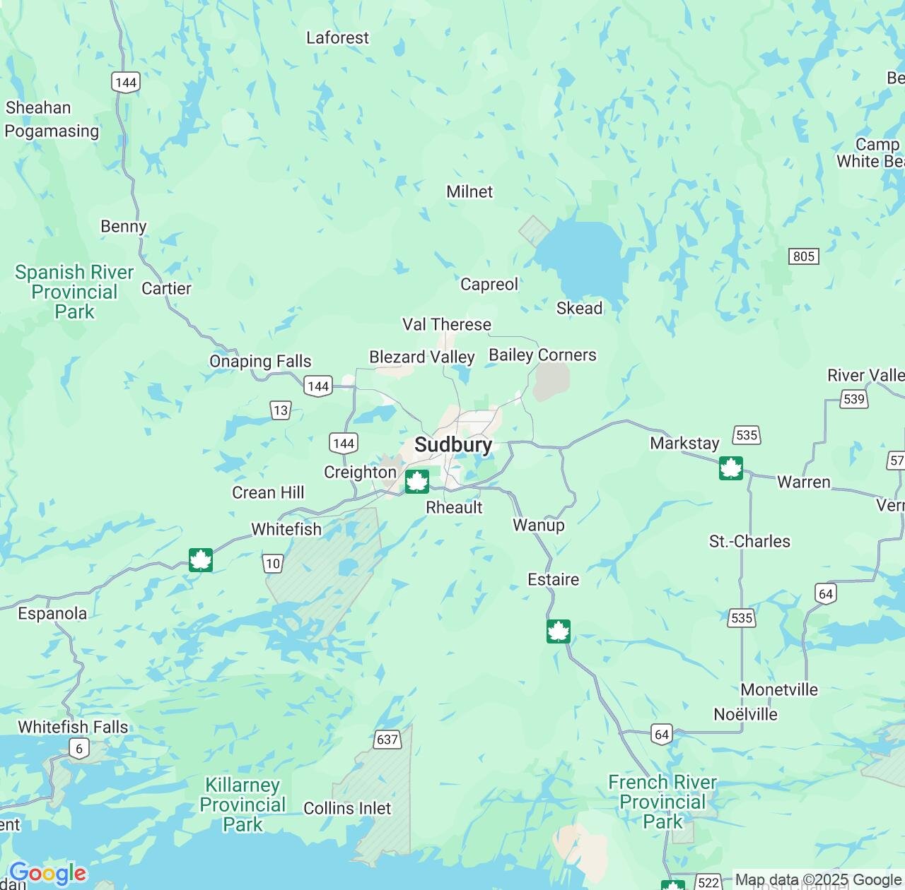 Map image for Intellectual Property Lawyers in Greater Sudbury and Ontario IP firms at coordinates  ; .
