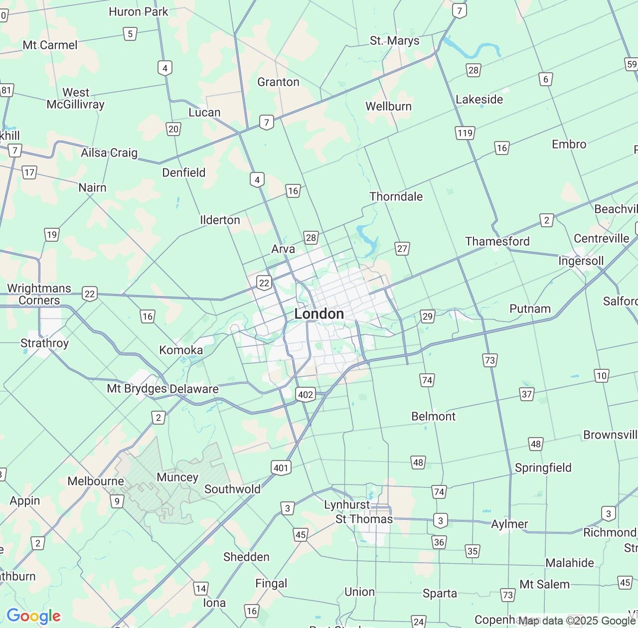 Map image for Intellectual Property Lawyers in London and Ontario IP firms at coordinates  ; .