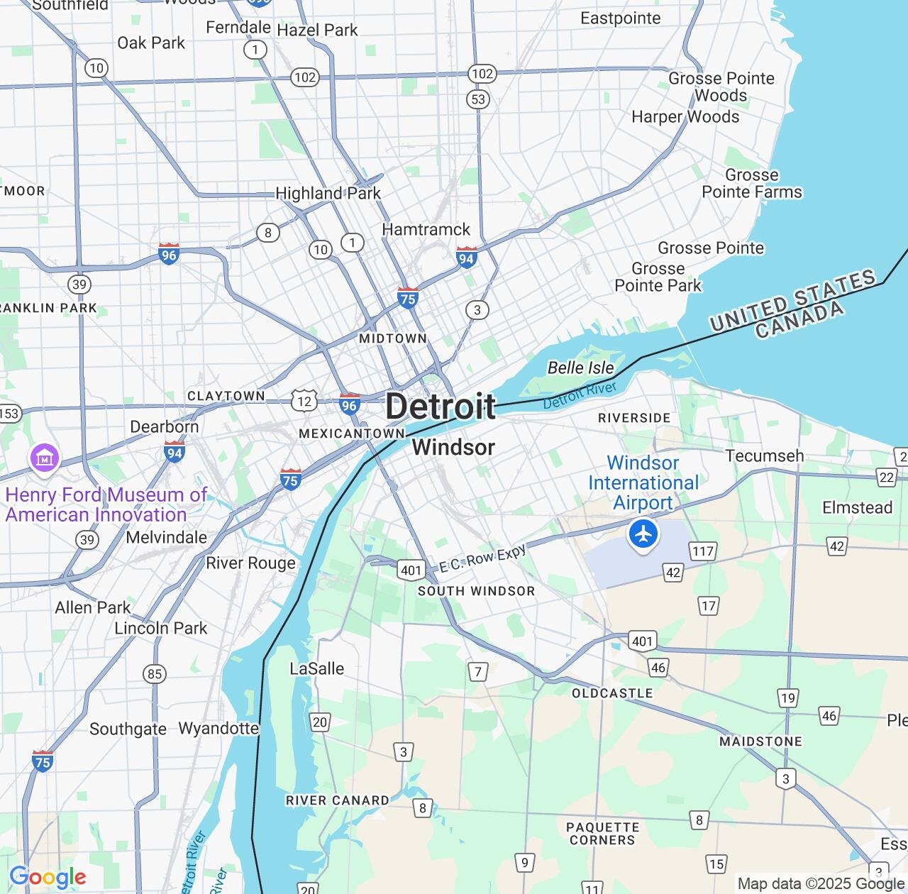 Map image for Intellectual Property Lawyers in Windsor and Ontario IP firms at coordinates  ; .