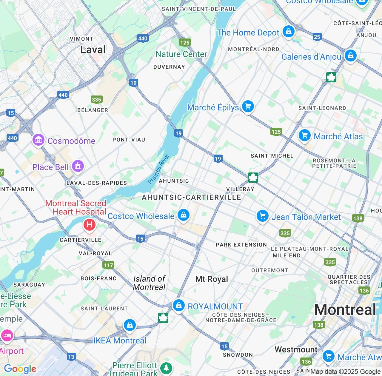 Map image for Intellectual Property Lawyers in Ahuntsic-Cartierville and Quebec IP firms at coordinates  ; .