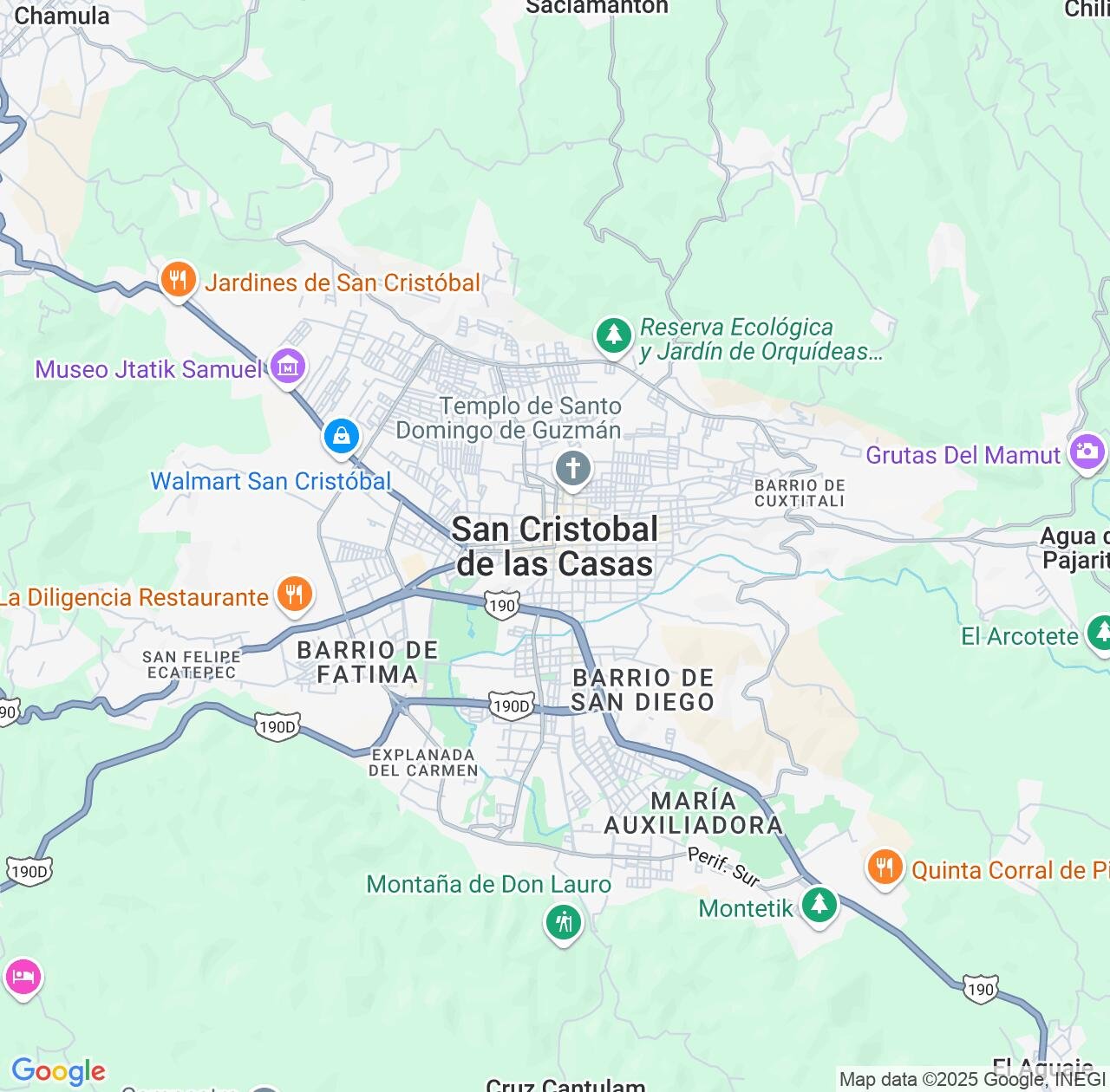Map image for Intellectual Property Lawyers in San Cristobal de las Casas and Chiapas IP firms at coordinates  ; .