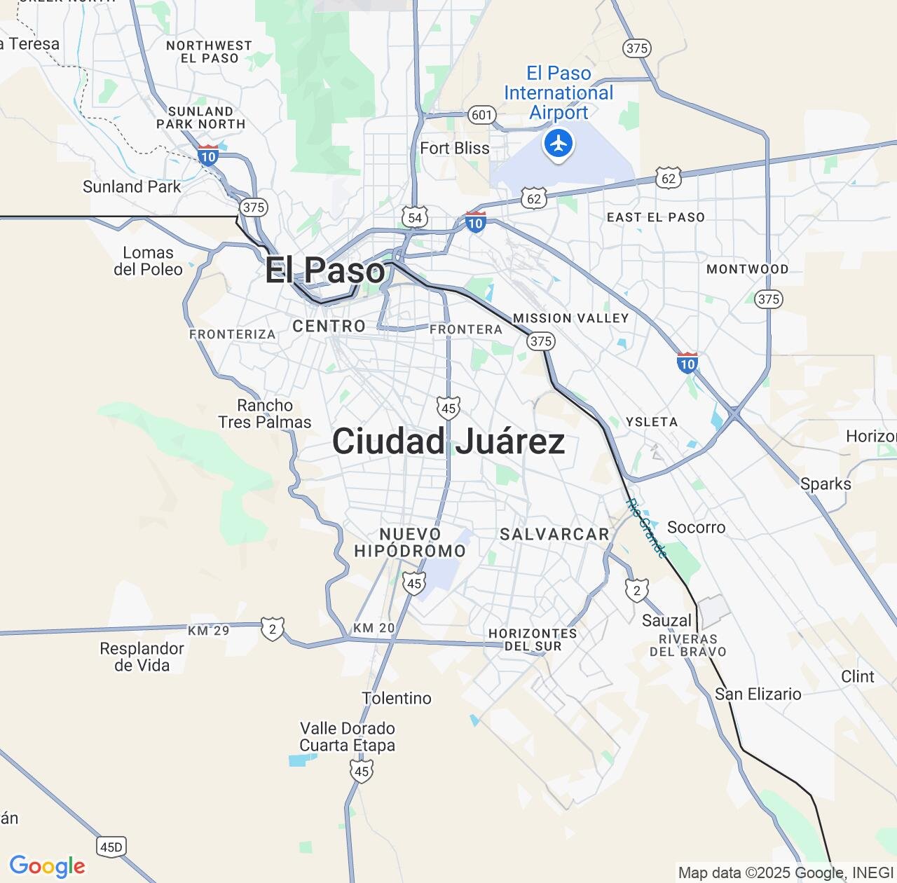 Map image for Intellectual Property Lawyers in Ciudad Juarez and Chihuahua IP firms at coordinates  ; .