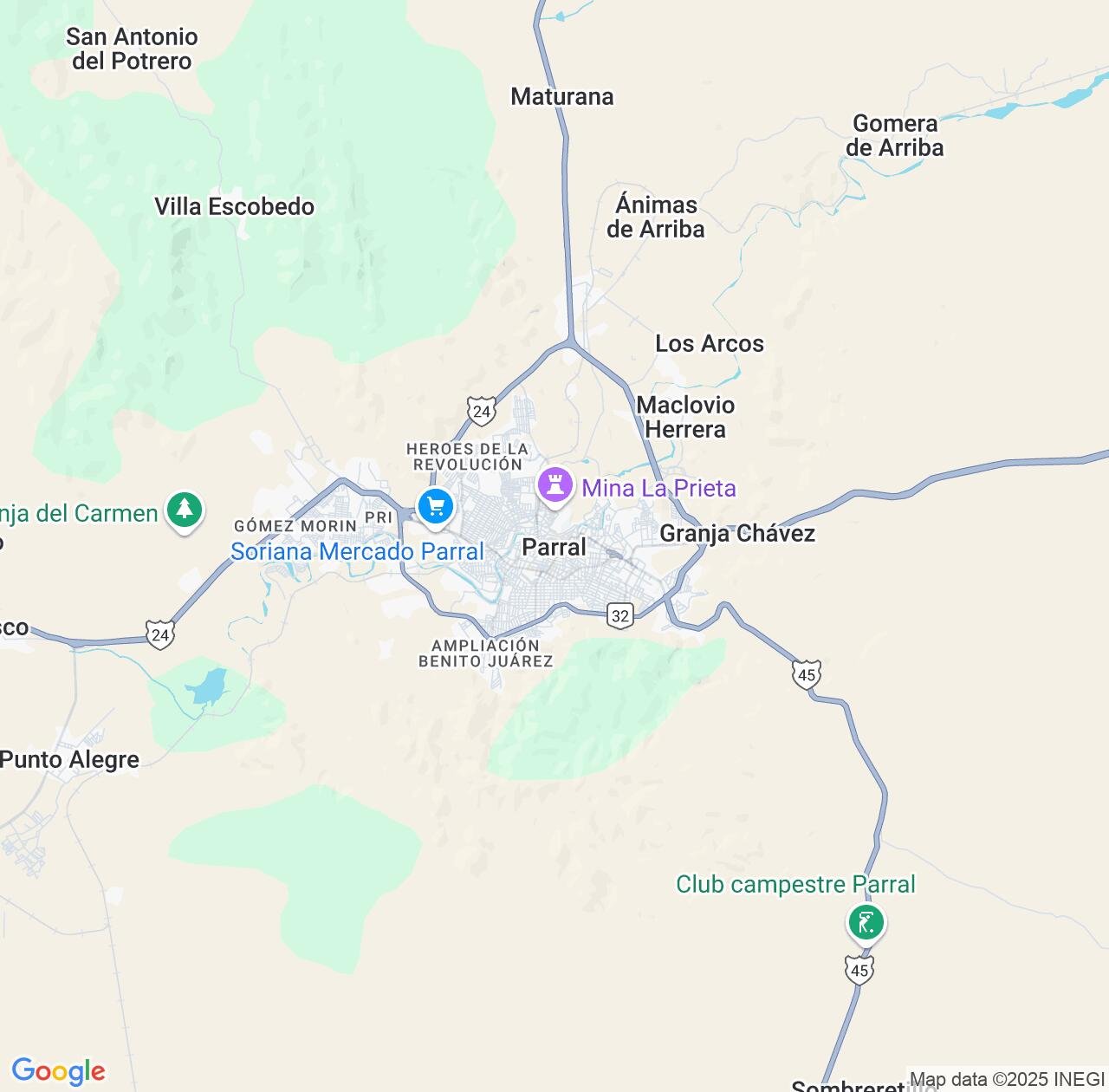 Map image for Intellectual Property Lawyers in Parral and Chihuahua IP firms at coordinates  ; .