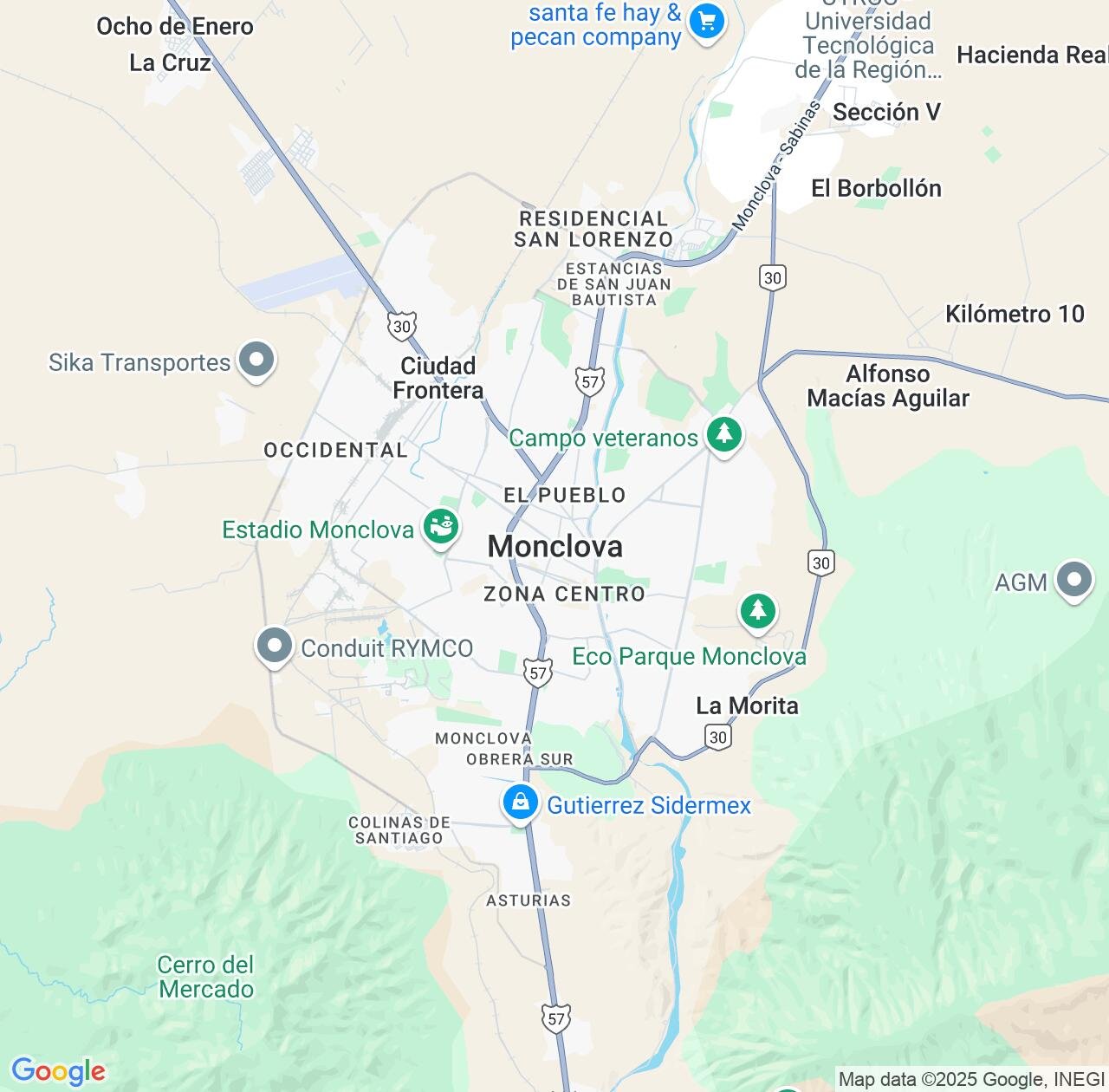 Map image for Intellectual Property Lawyers in Monclova and Coahuila IP firms at coordinates  ; .