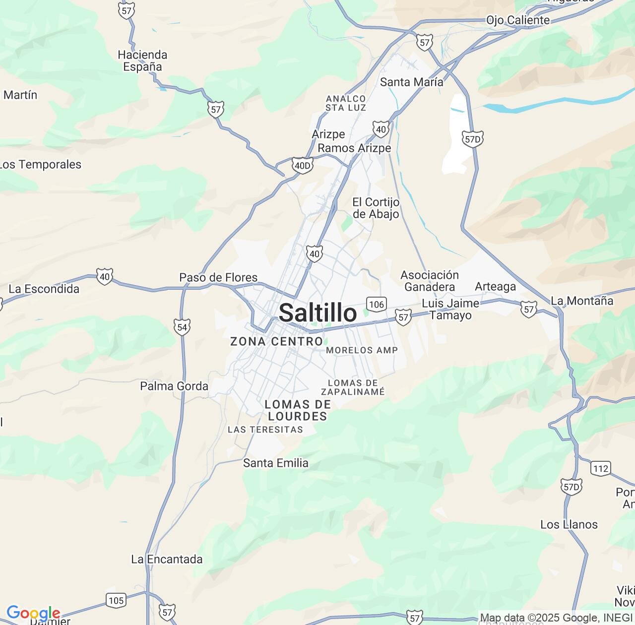 Map image for Intellectual Property Lawyers in Saltillo and Coahuila IP firms at coordinates  ; .