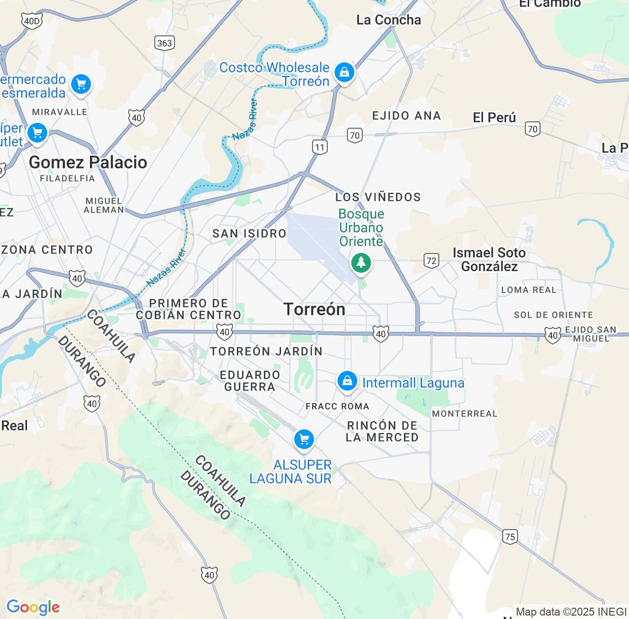 Map image for Intellectual Property Lawyers in Torreon and Coahuila IP firms at coordinates  ; .