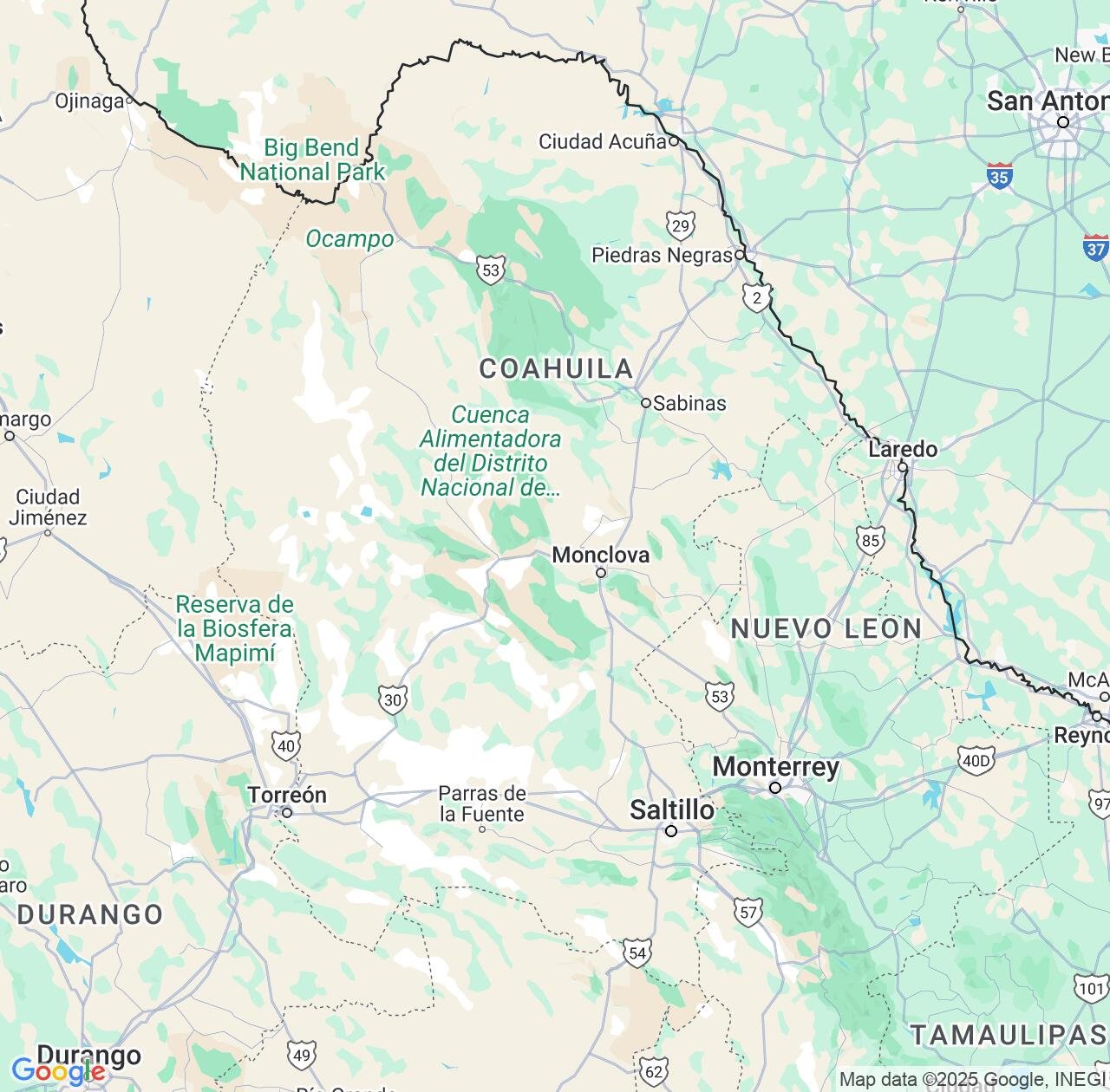 Map image for Intellectual Property Lawyers in Coahuila and Mexico IP firms at coordinates  ; .