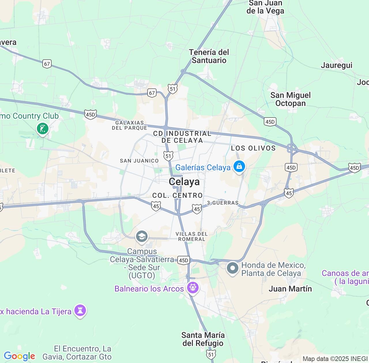 Map image for Intellectual Property Lawyers in Celaya and Guanajuato IP firms at coordinates  ; .