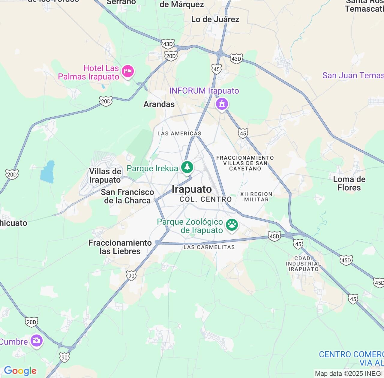 Map image for Intellectual Property Lawyers in Irapuato and Guanajuato IP firms at coordinates  ; .