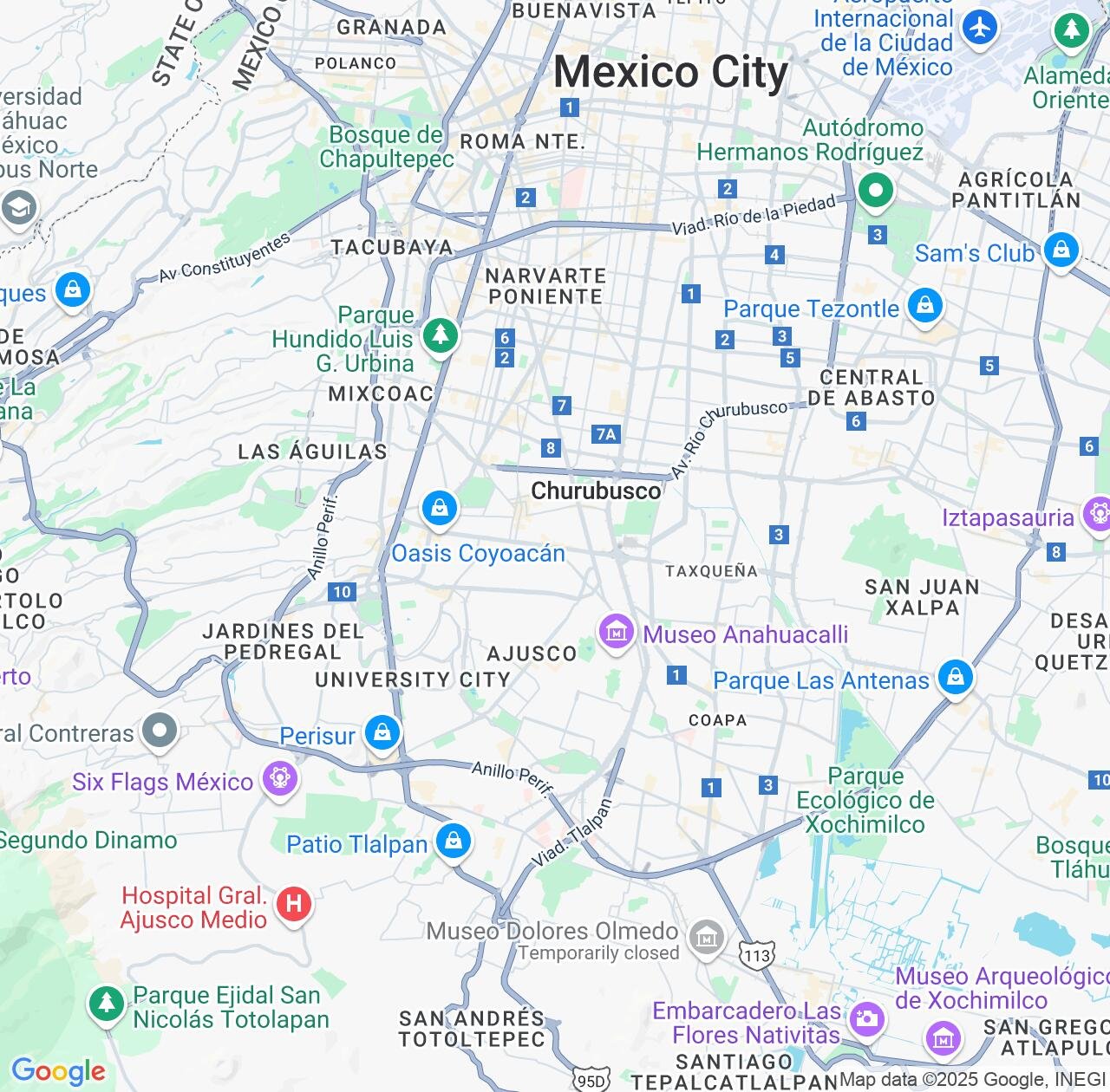Map image for Intellectual Property Lawyers in Coyoacan and Mexico City IP firms at coordinates  ; .