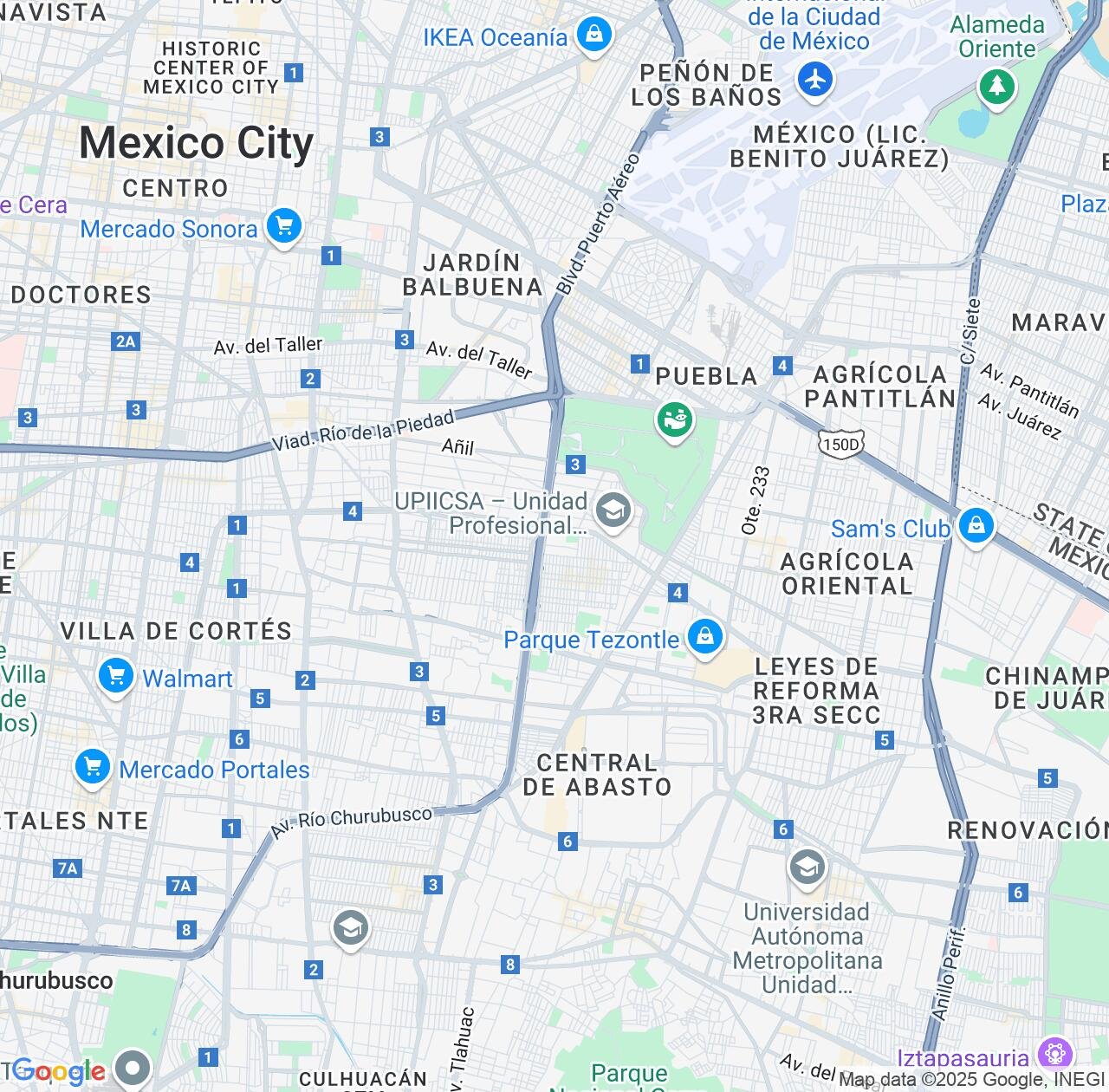Map image for Intellectual Property Lawyers in Iztacalco and Mexico City IP firms at coordinates  ; .