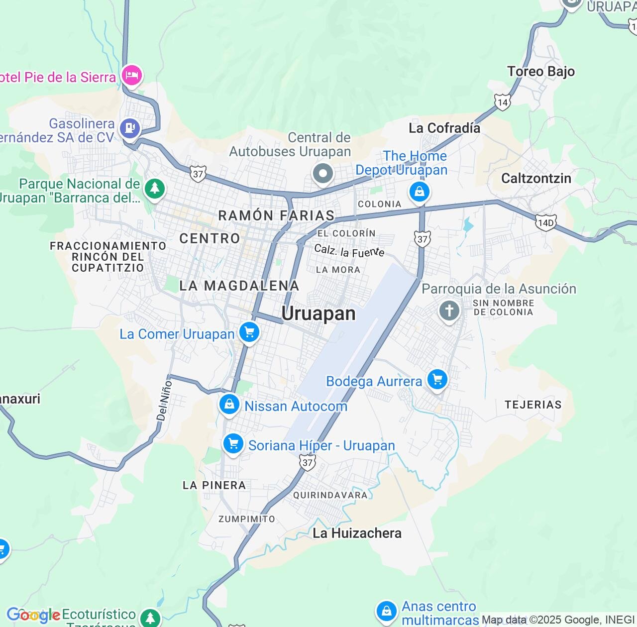 Map image for Intellectual Property Lawyers in Uruapan and Michoacán IP firms at coordinates  ; .