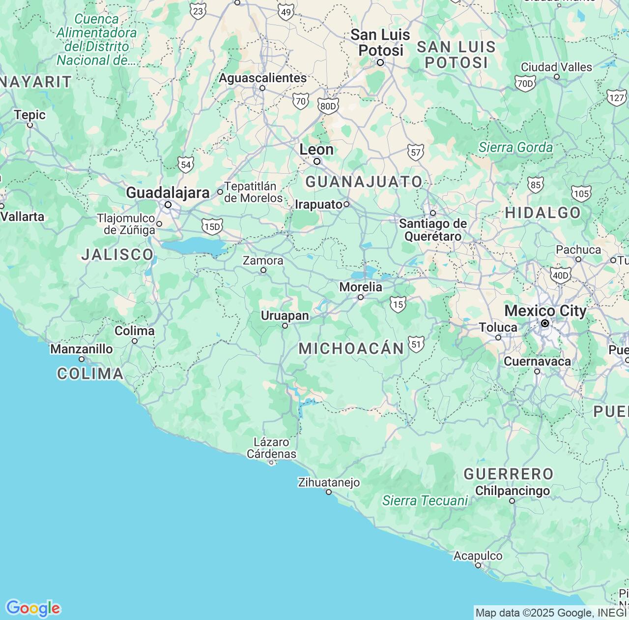 Map image for Intellectual Property Lawyers in Michoacán and Mexico IP firms at coordinates  ; .